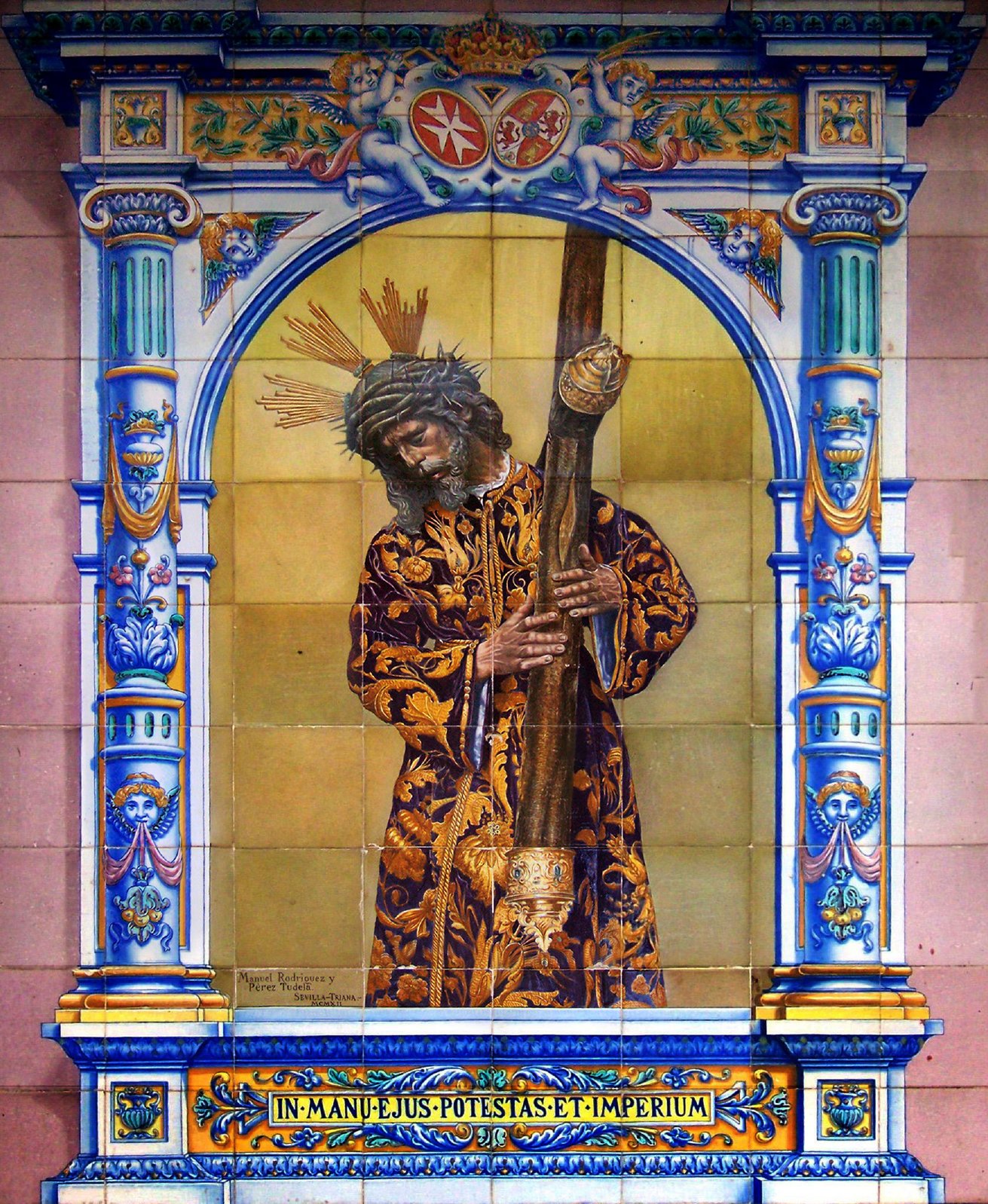 00026. Retablo cerámico. Jesús del Gran Poder. Iglesia de San Lorenzo. Sevilla.
