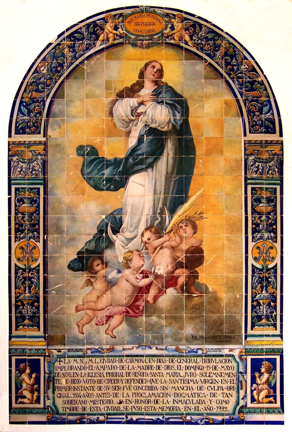 00056. Retablo cerámico. Inmaculada Concepción. Iglesia de Santa María. Carmona. Sevilla.