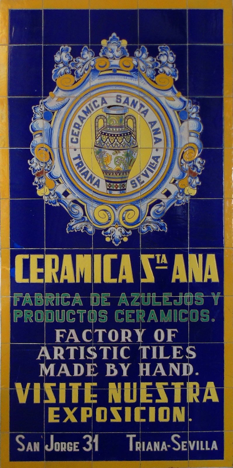 00118. Panel publicitario de cerámica Santa Ana. Centro Cerámica Triana. Sevilla