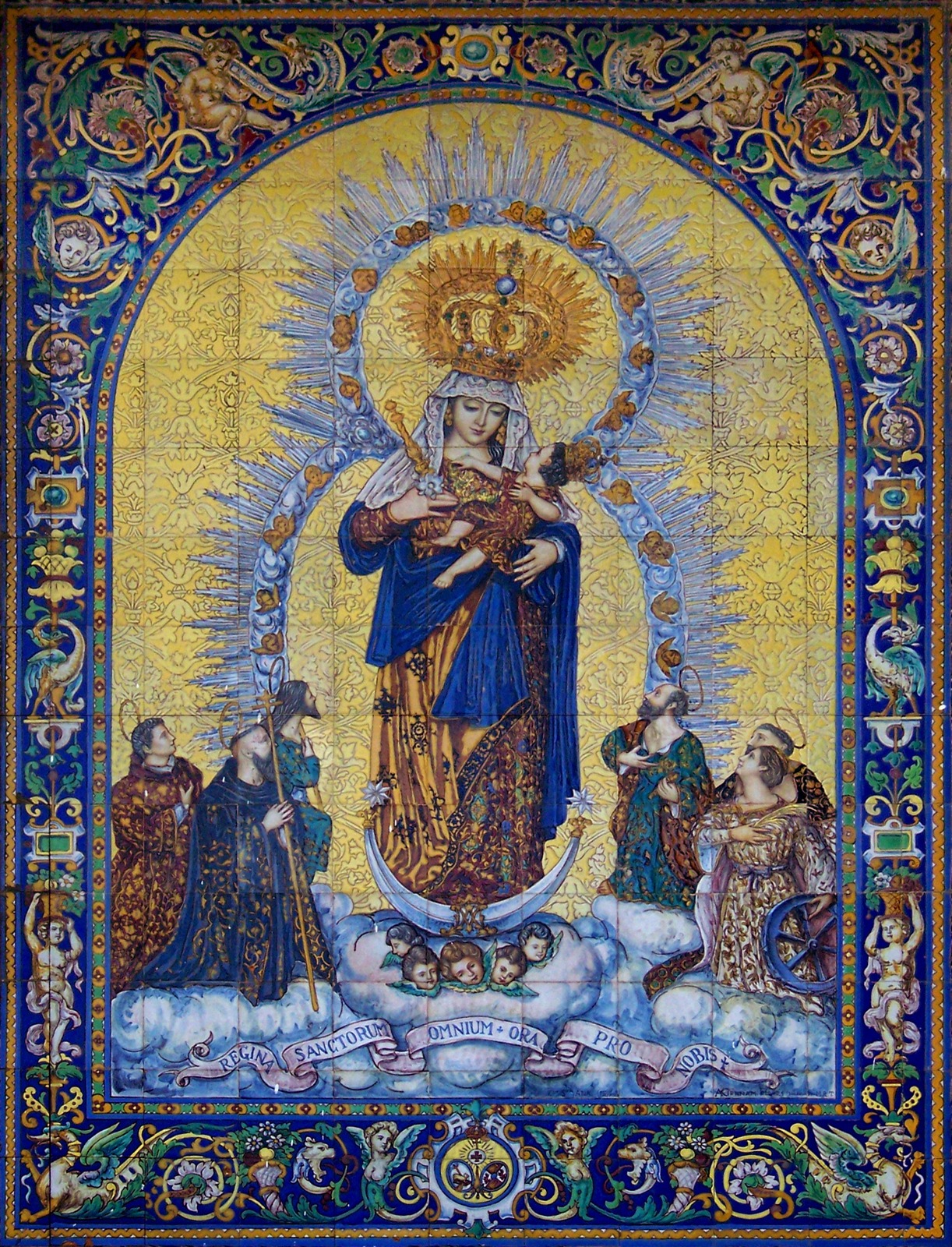 00020. Retablo cerámico. Reina de Todos los Santos. Iglesia de Omnium Sanctorum. Sevilla