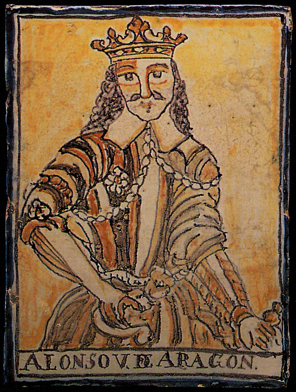 00075. Placa. Retrato de Alfonso V de Aragón. Colección Carranza.