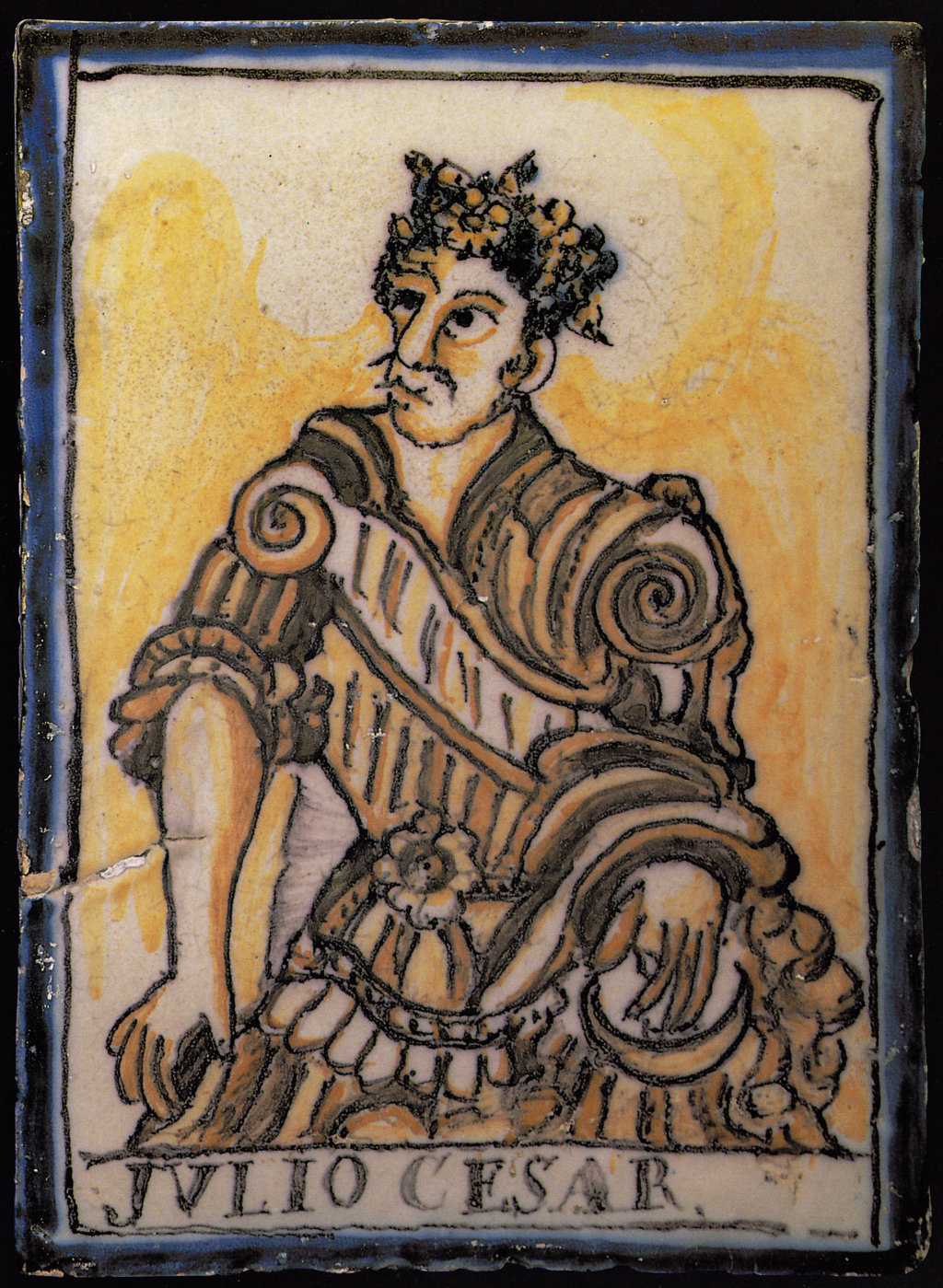 00078. Placa. Retrato de Julio César. Colección Carranza.