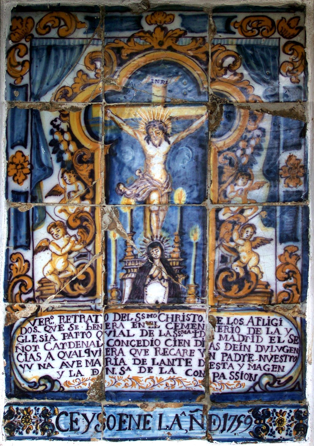 00189. Retablo cerámico. Cristo de los Afligidos. Villanueva del Ariscal. Sevilla.