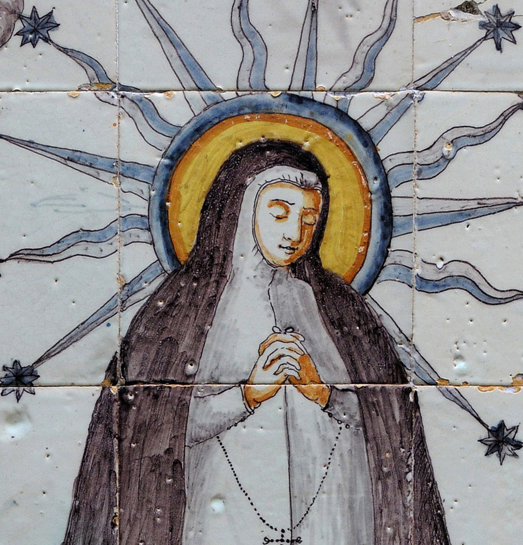 D00174. El retablo cerámico de la Soledad del patio principal del Hospital de Mujeres gaditano