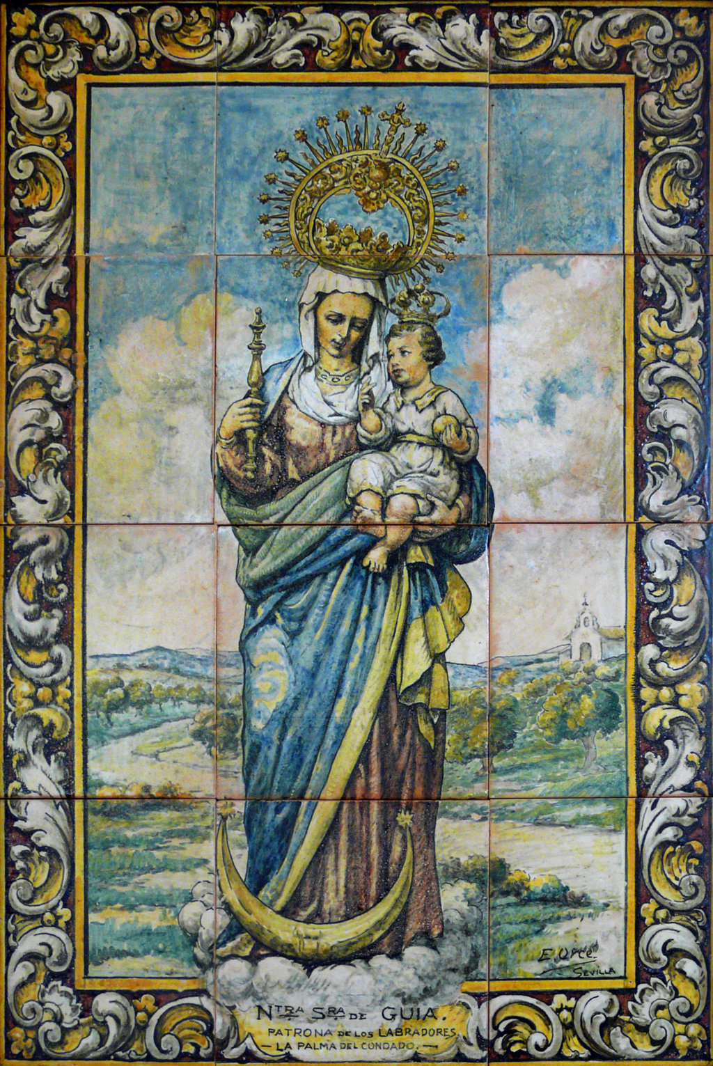 00197. Retablo cerámico. Virgen de Guía. Cámara Agraria. La Palma del Condado. Huelva.