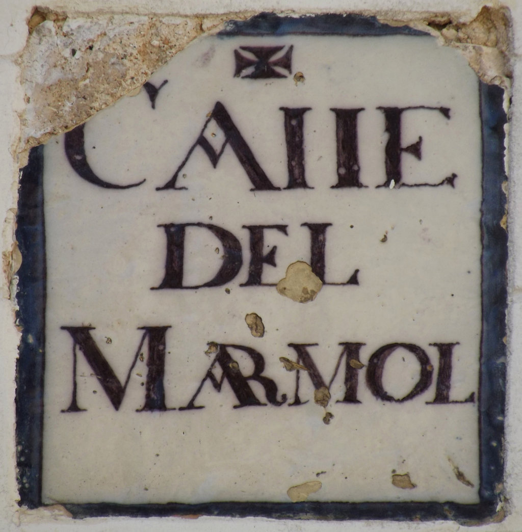 00334. Placa de Olavide. Nomenclátor. Antigua calle del Mármol, actual Mármoles. Sevilla.