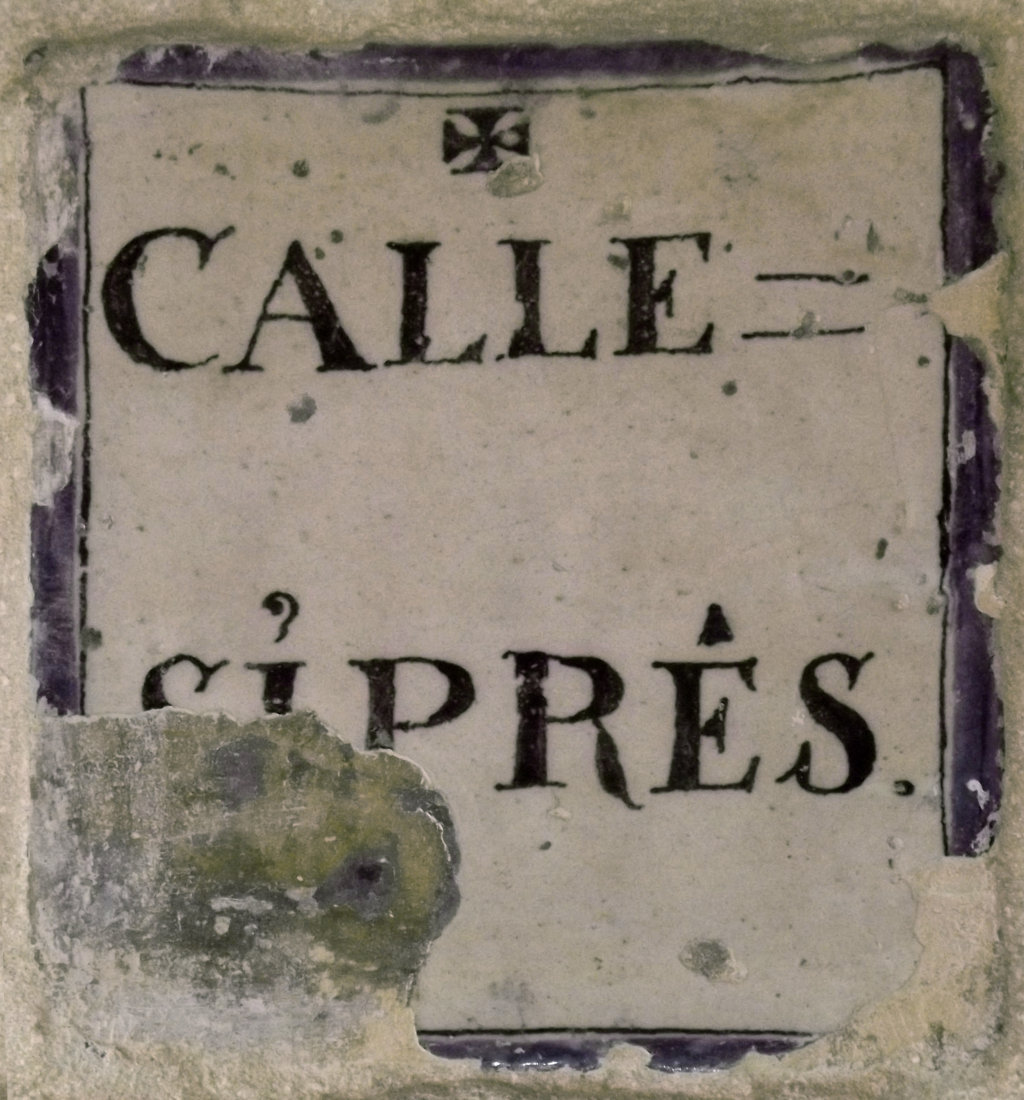 00338. Placa de Olavide. Nomenclátor. Antigua calle Ciprés, actual Argote de Molina. Sevilla.