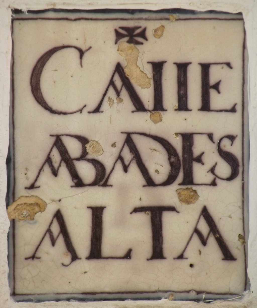 00349. Placa de Olavide. Nomenclátor. Calle Abades Alta, actual calle Abades. Sevilla.