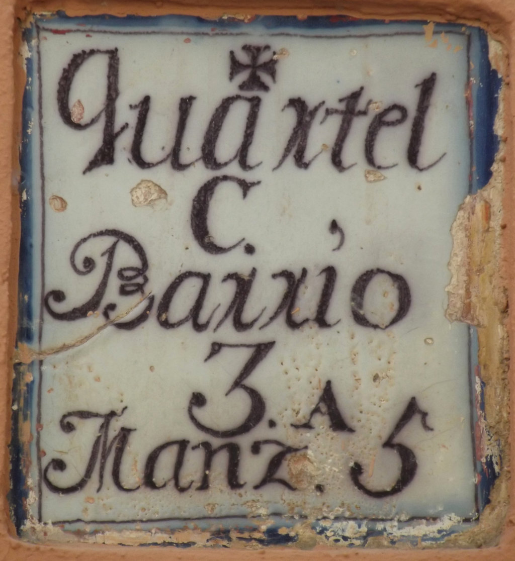 00415. Placa de Olavide. Cuartel-Barrio-Manzana. Parroquia de San Andrés. Sevilla.