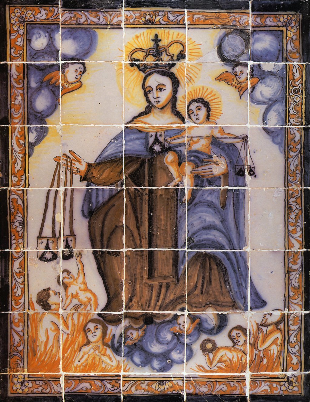 00459. Retablo cerámico. Virgen del Carmen. Colección Carranza.