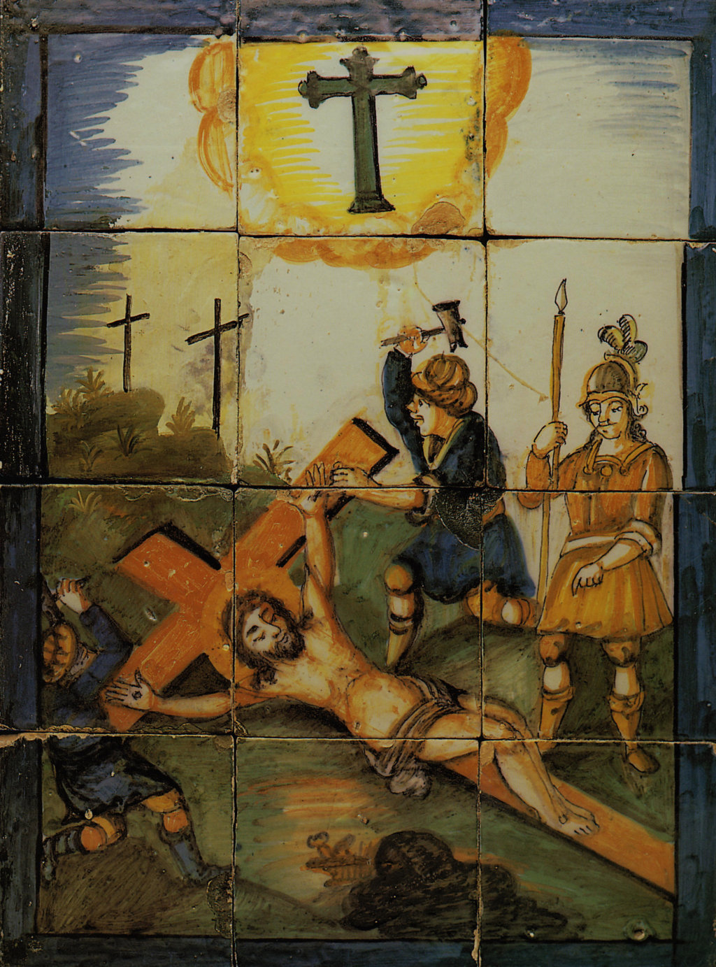 01841. Retablo cerámico. Escena de Vía Crucis. Undécima estación. Colección Carranza.