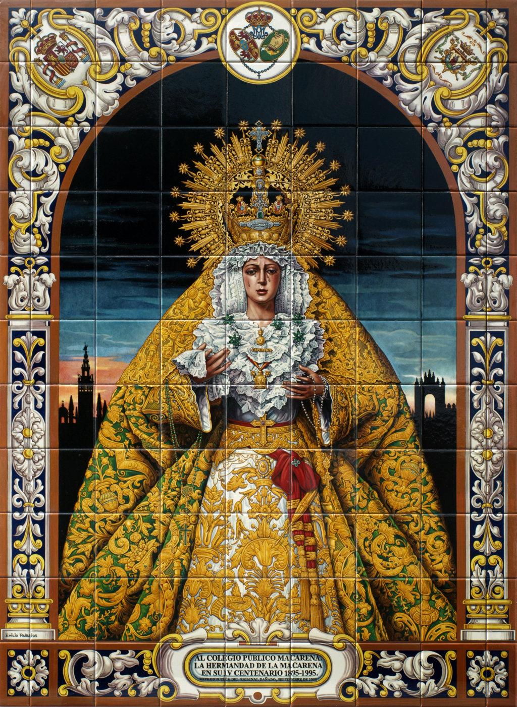 00534. Retablo cerámico. Virgen de la Esperanza Macarena. Sevilla.
