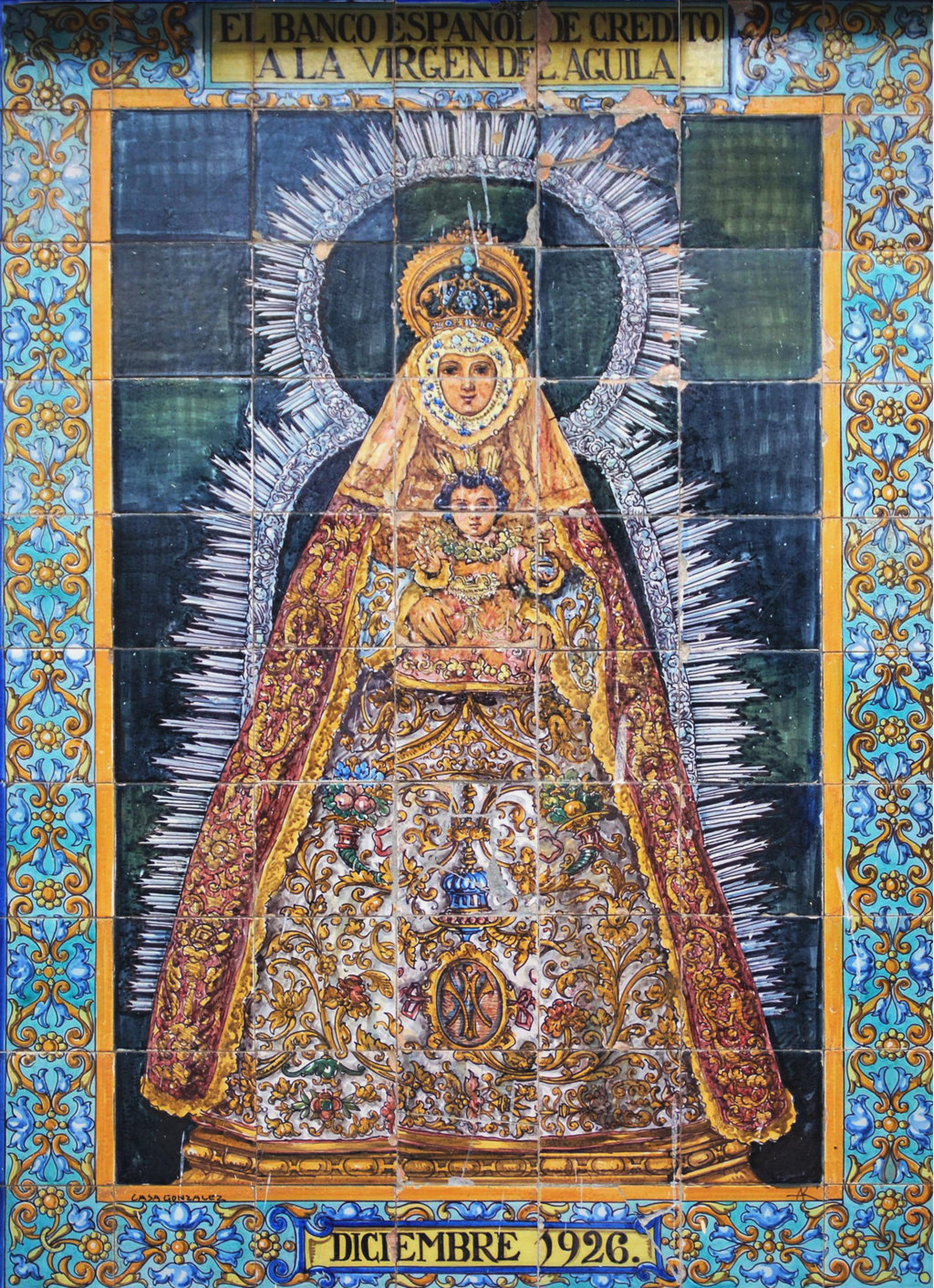 00550. Retablo cerámico. Virgen del Águila. Alcalá de Guadaíra. Sevilla.