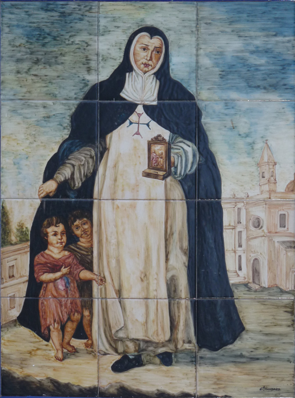 00644. Retablo cerámico. Beata Isabel de la Trinidad. Colegio Beaterio de la Santísima Trinidad. Sevilla.