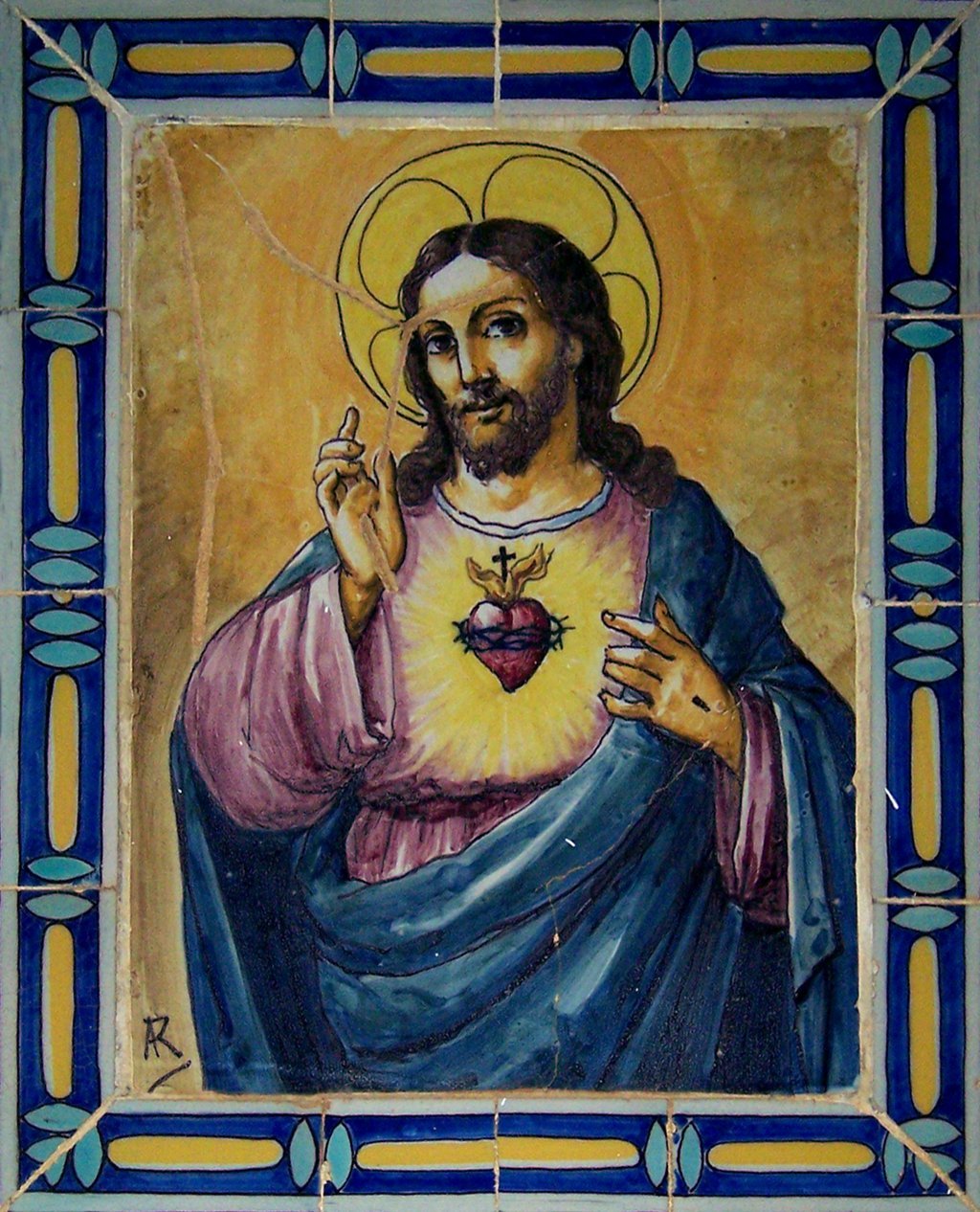00718. Retablo cerámico. Sagrado Corazón de Jesús. Sevilla.