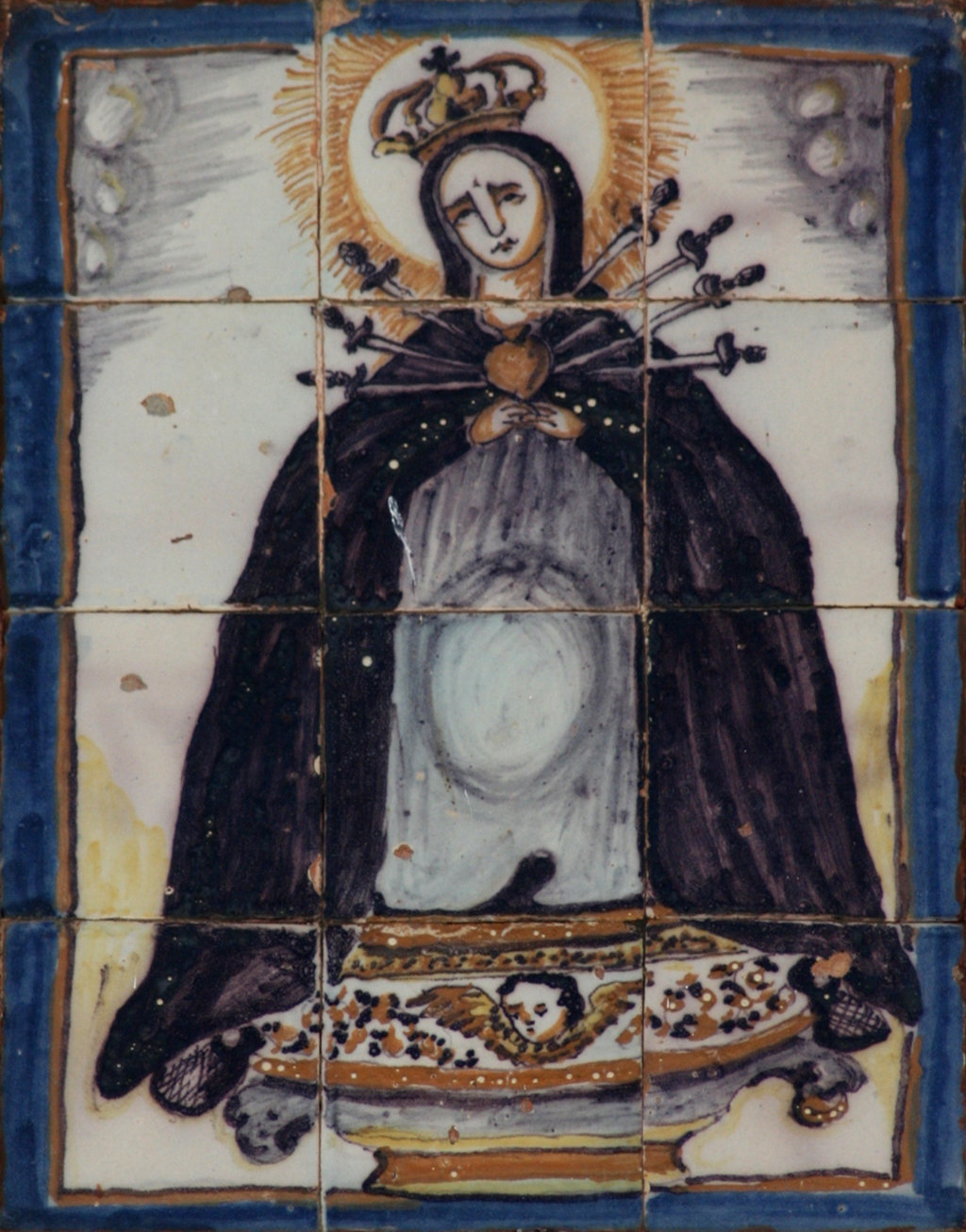00749. Retablo cerámico. Virgen de los Dolores. Aznalcázar. Sevilla.