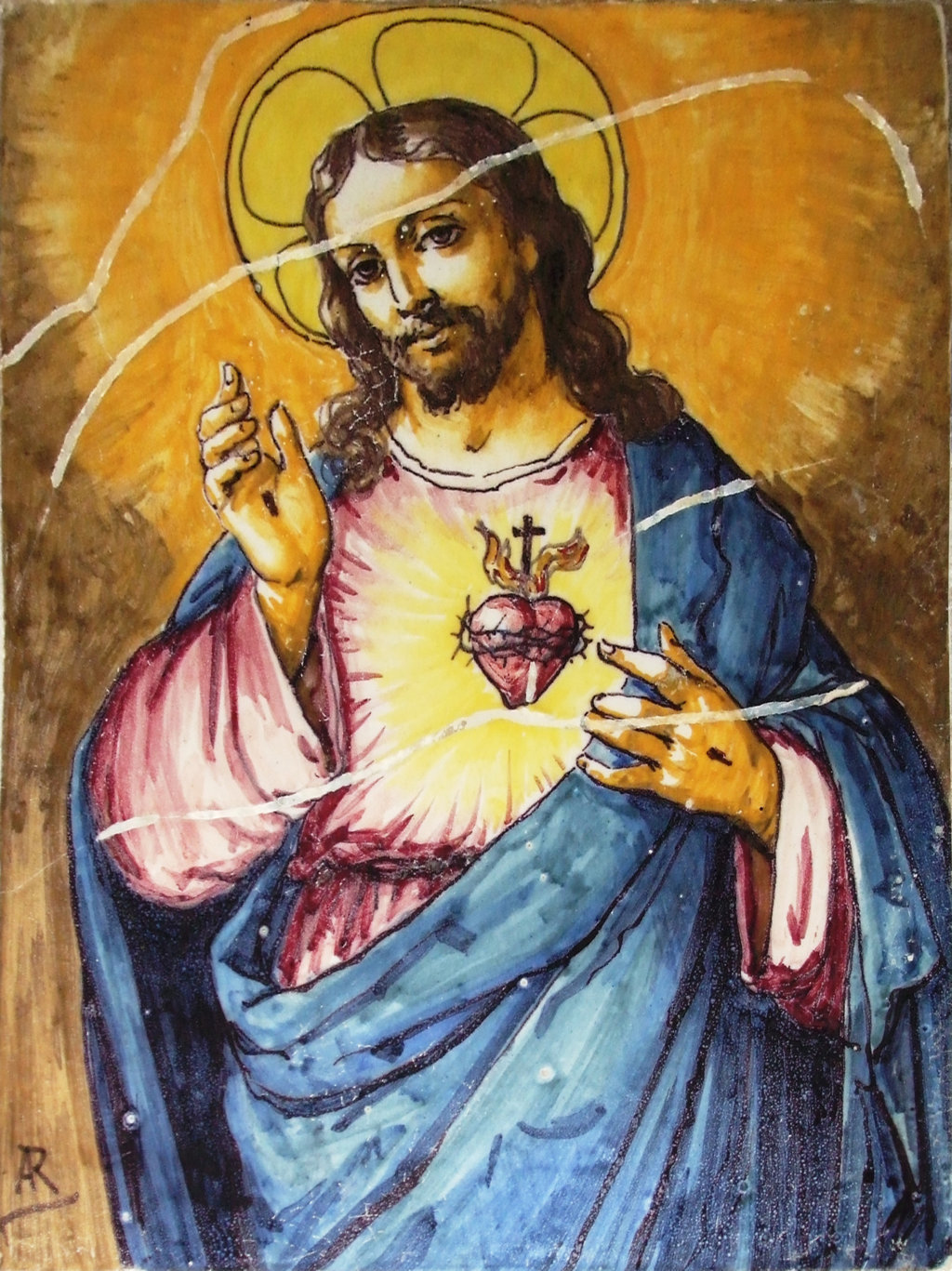 00814. Retablo Cerámico. Sagrado Corazón de Jesús. Sevilla.