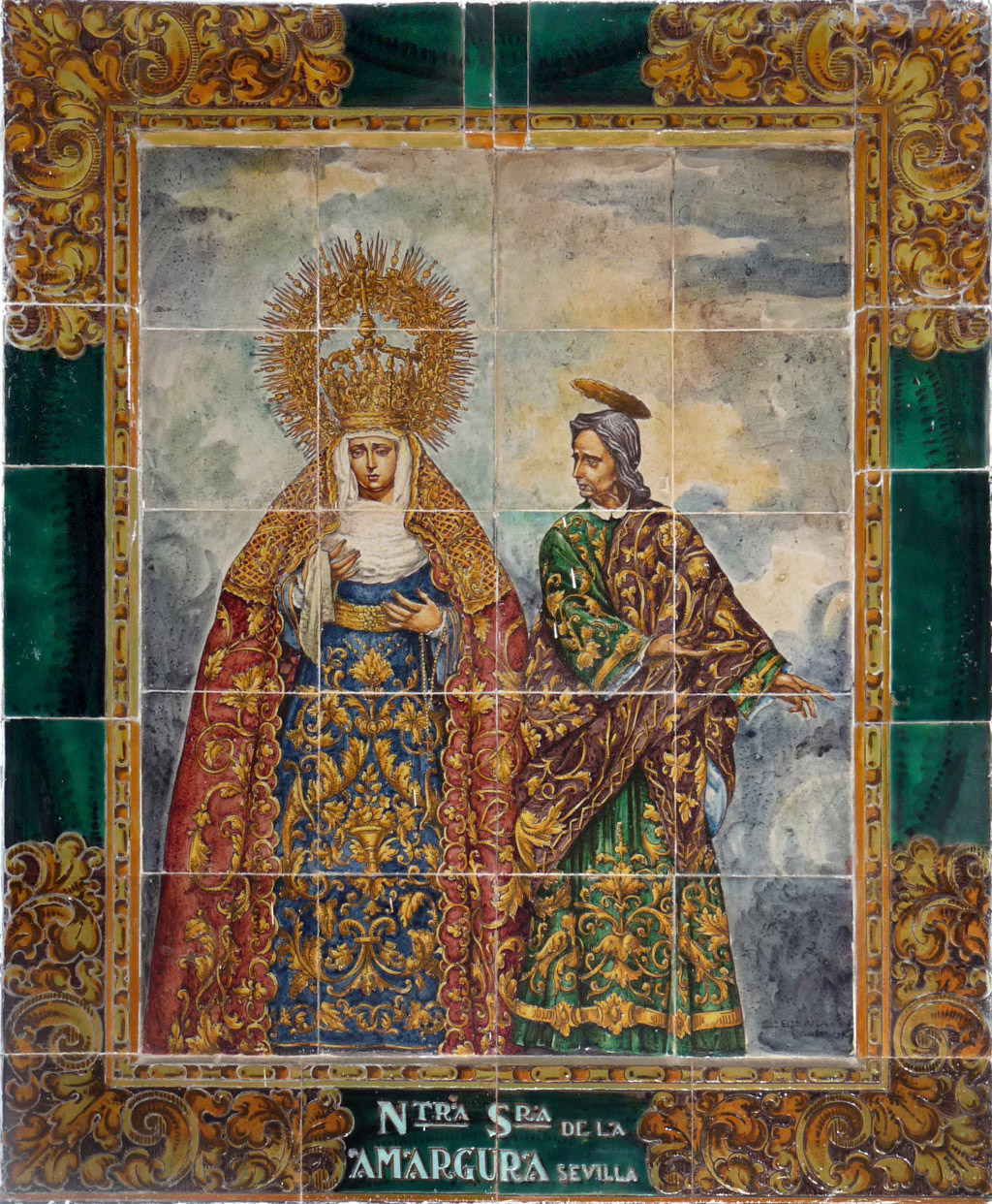 00835. Retablo cerámico. Virgen de la Amargura. Iglesia de San Juan de la Palma. Sevilla.