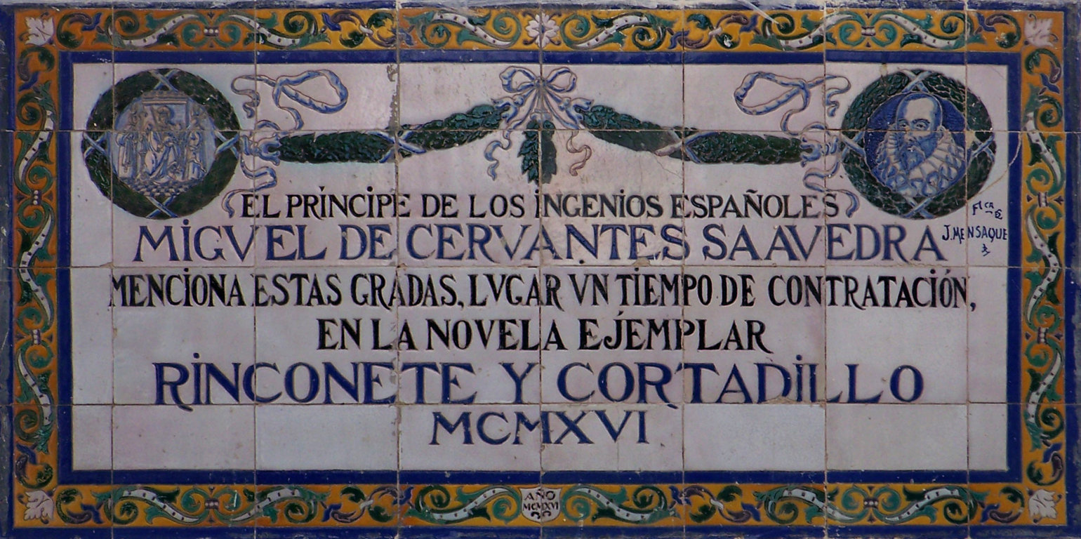 00929. Panel conmemorativo del tercer centenario de la muerte de Miguel de Cervantes (VII). Sevilla.