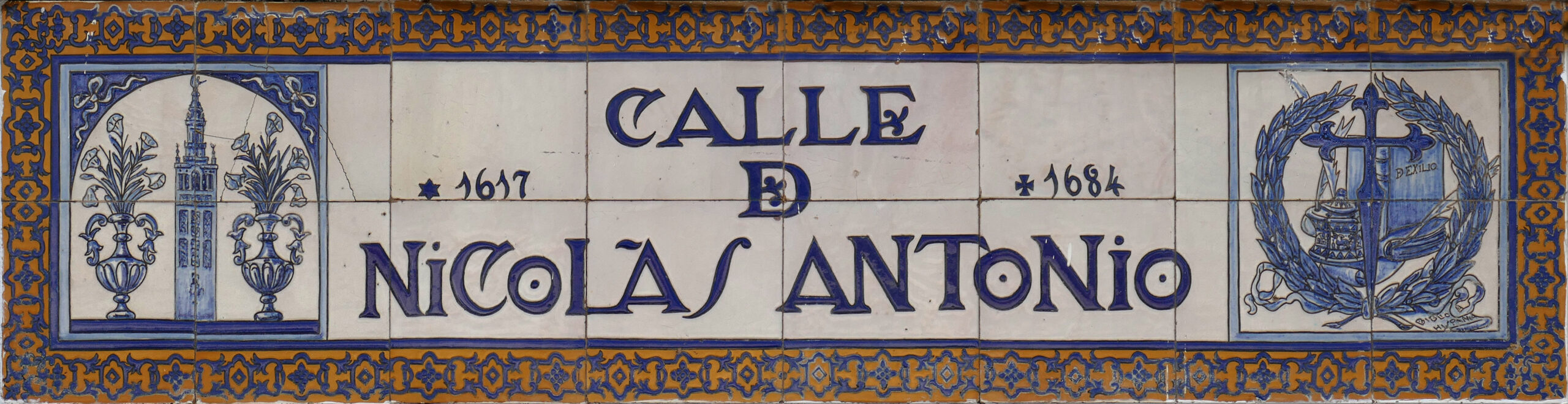 00984. Rótulo de la calle de Nicolás Antonio. Sevilla.