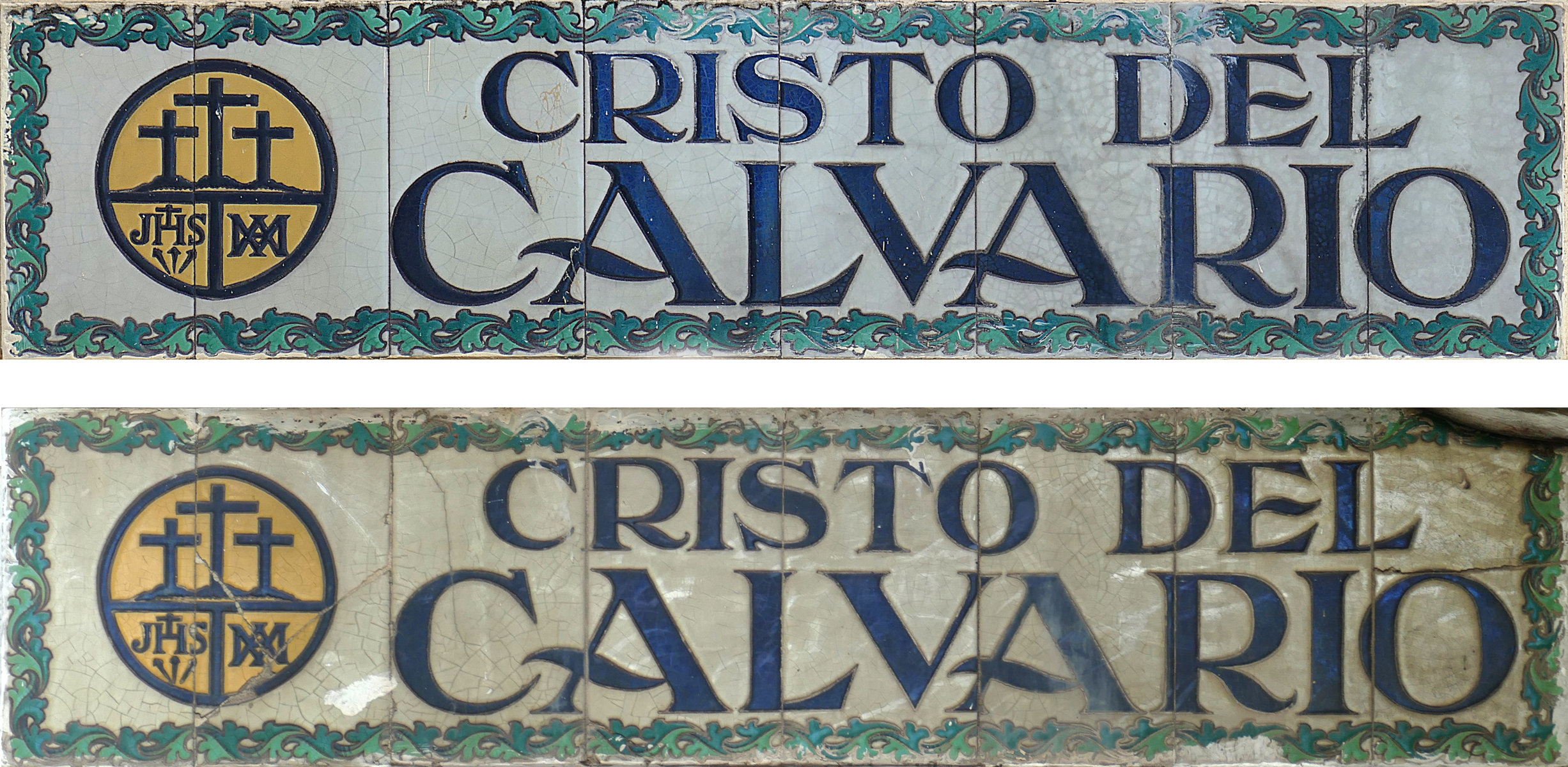 00996. Rótulos de la calle Cristo del Calvario. Sevilla.