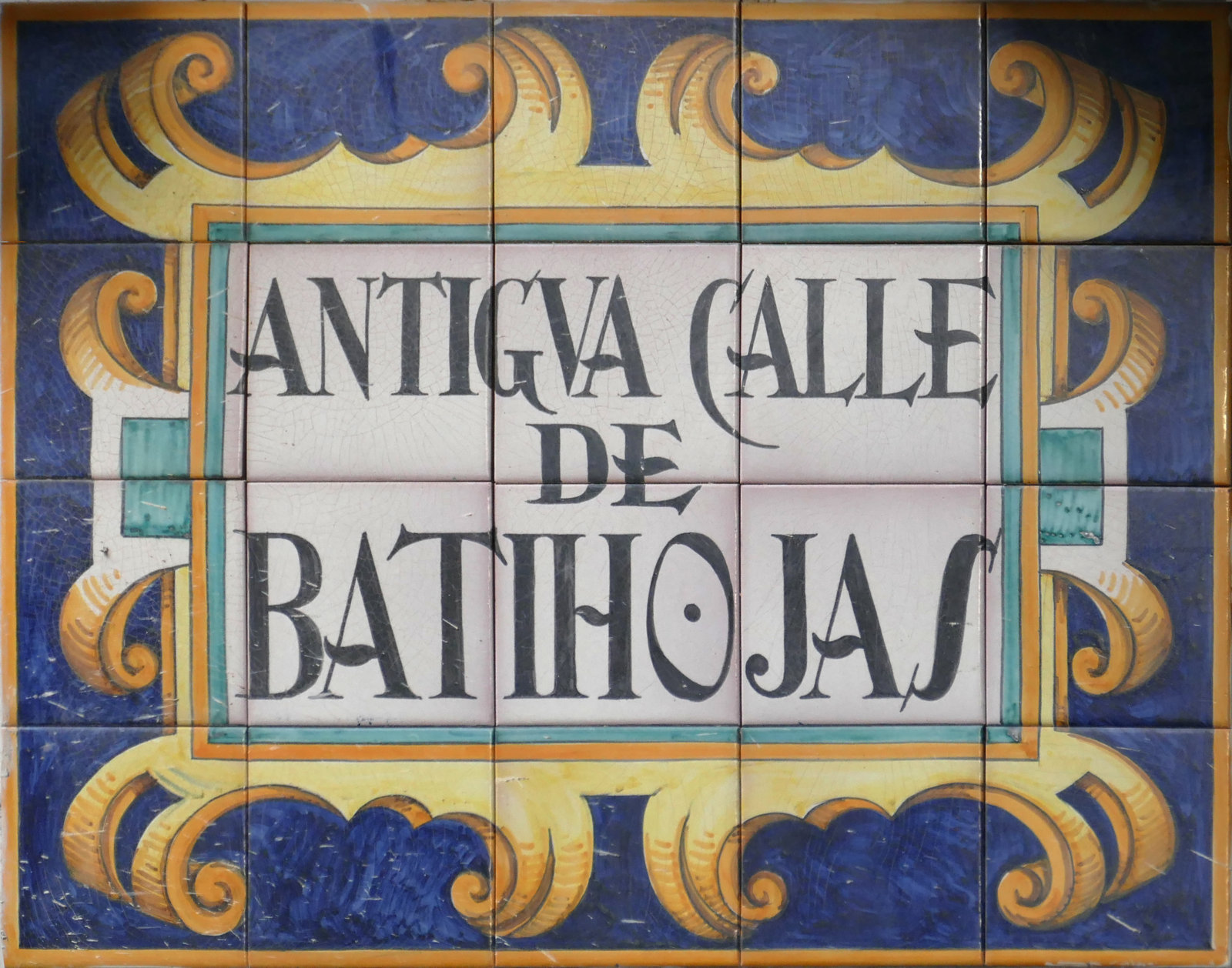 01006. Rótulo de la antigua calle de Batihojas. Sevilla.