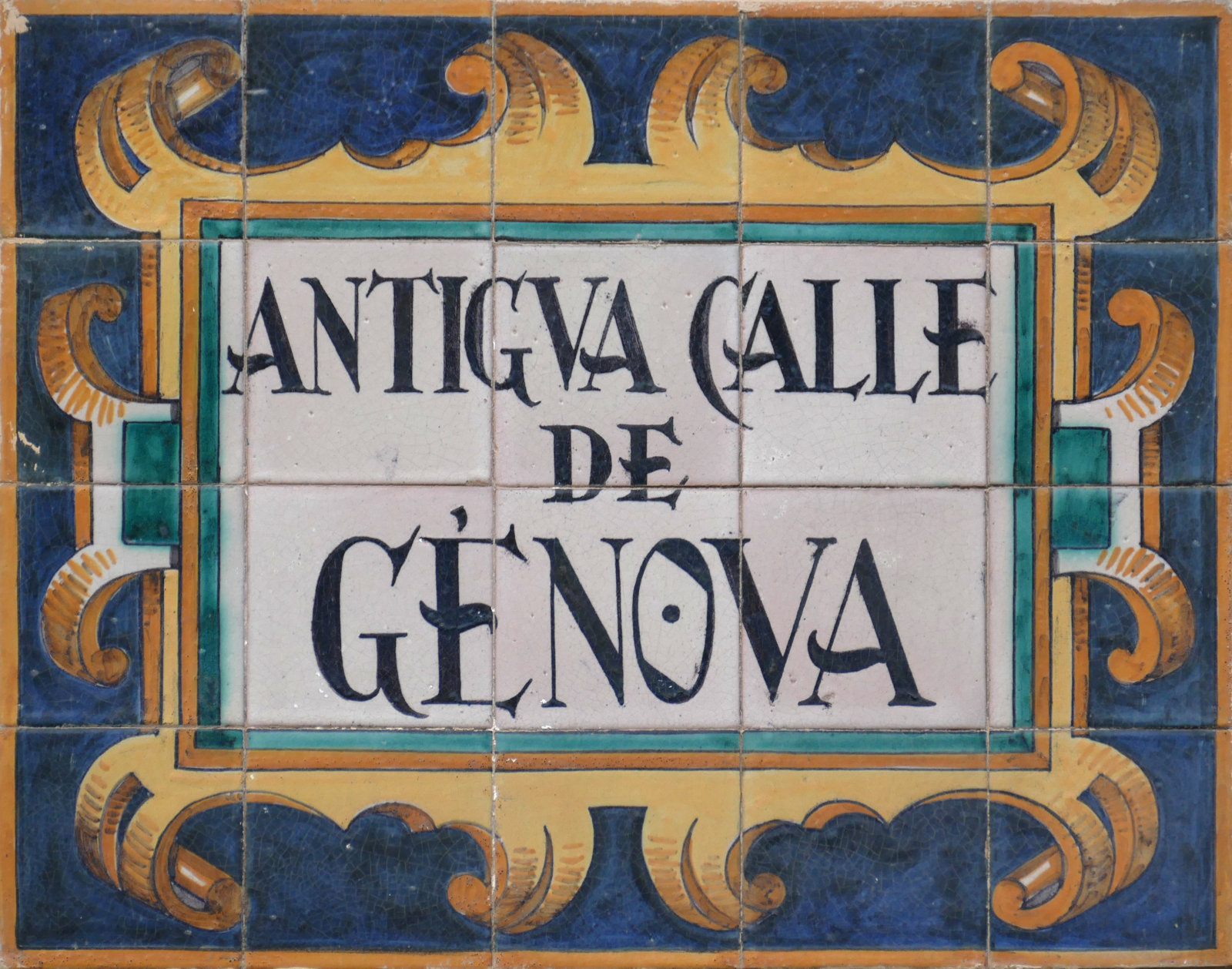 01007. Rótulo de la antigua calle de Génova. Sevilla.