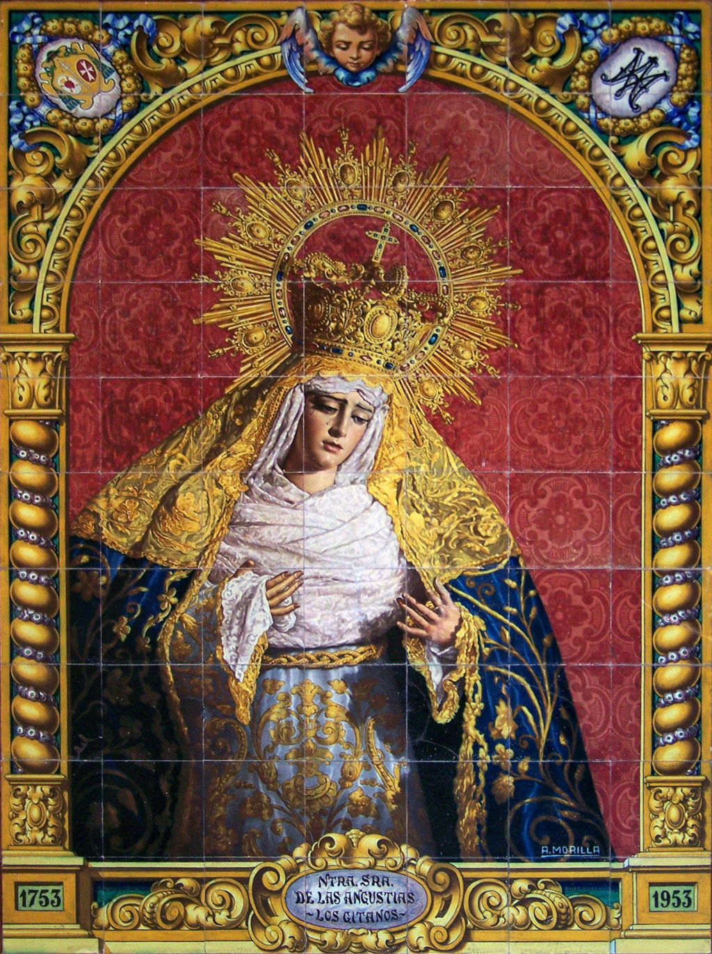 01034. Retablo cerámico. Virgen de las Angustias. Sevilla.