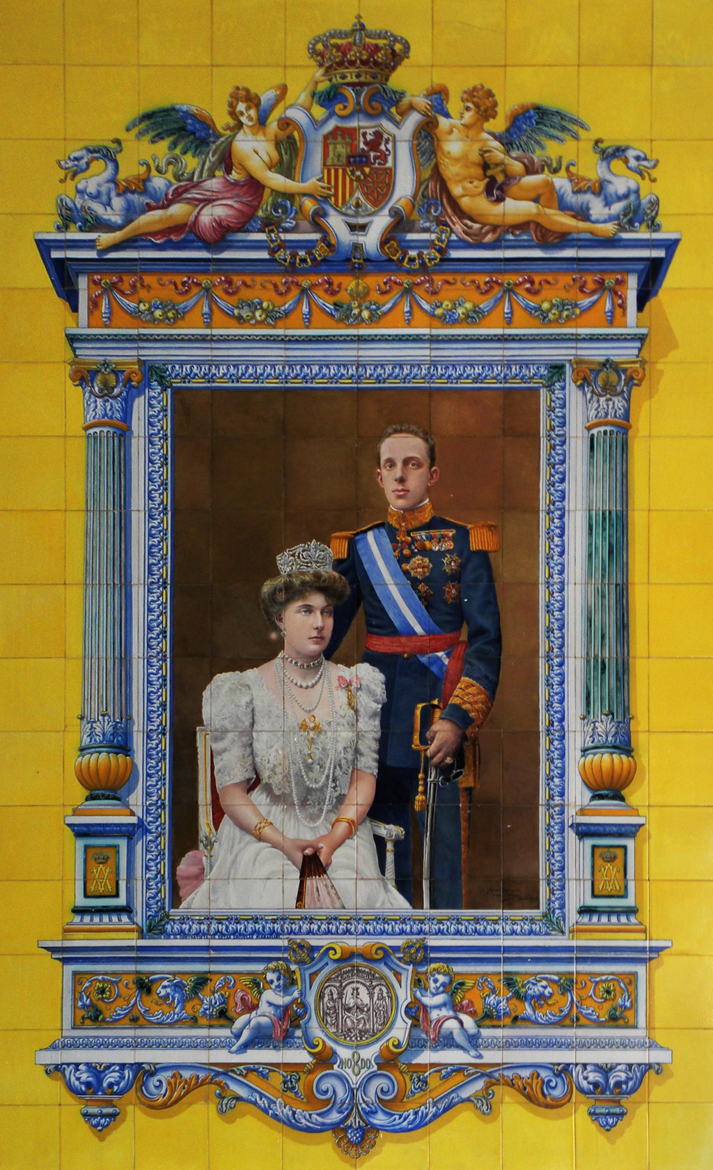 01070. Retrato de los Reyes de España, Alfonso XIII y Victoria Eugenia de Battenberg. Sevilla.
