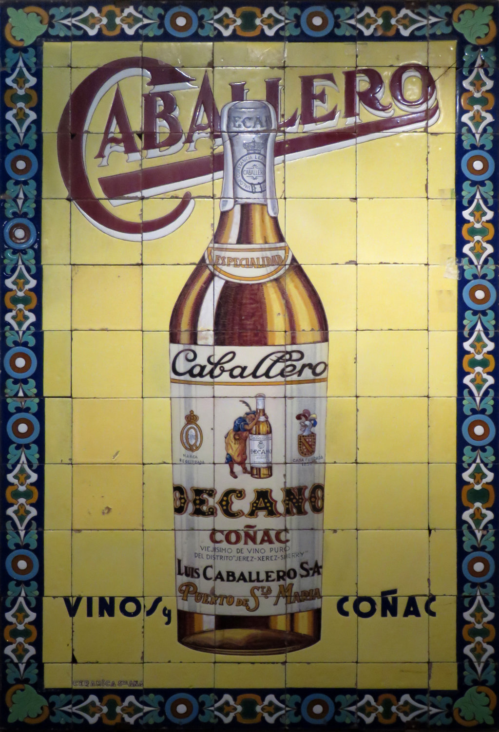 01091. Panel publicitario. Coñac Caballero. Sevilla.