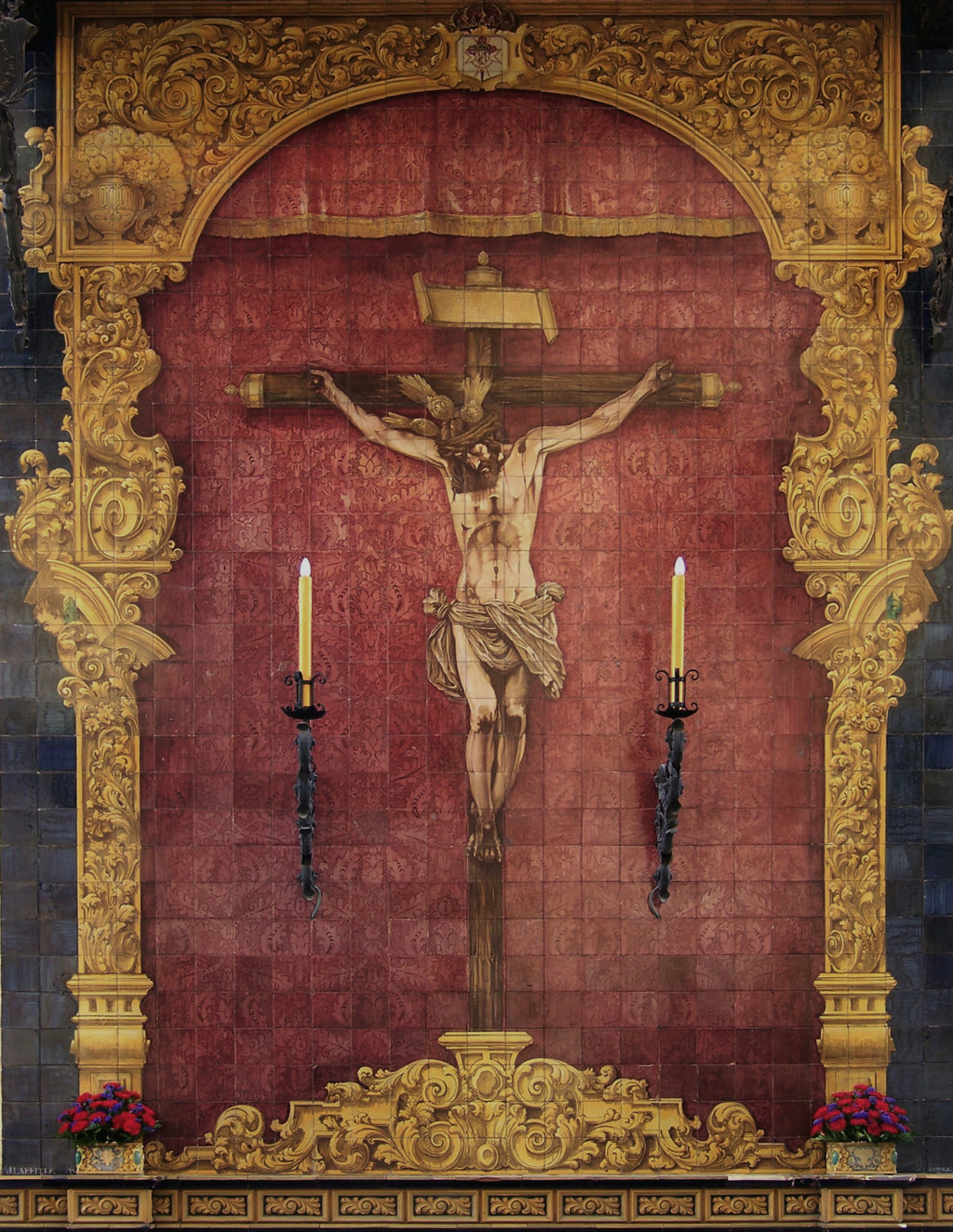 01093. Retablo cerámico. Cristo del Amor. Iglesia del Salvador. Sevilla.