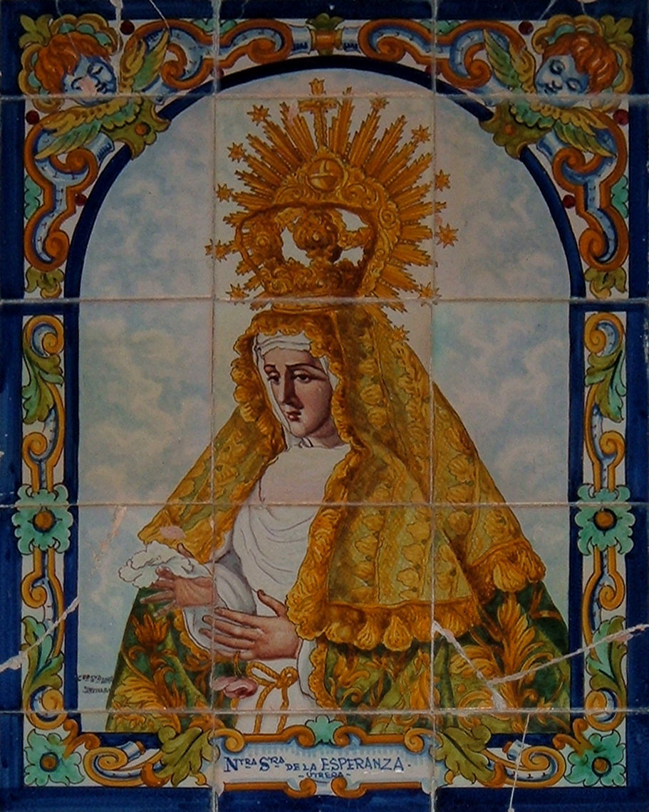 01242. Retablo cerámico. Virgen de la Esperanza. Utrera. Sevilla.