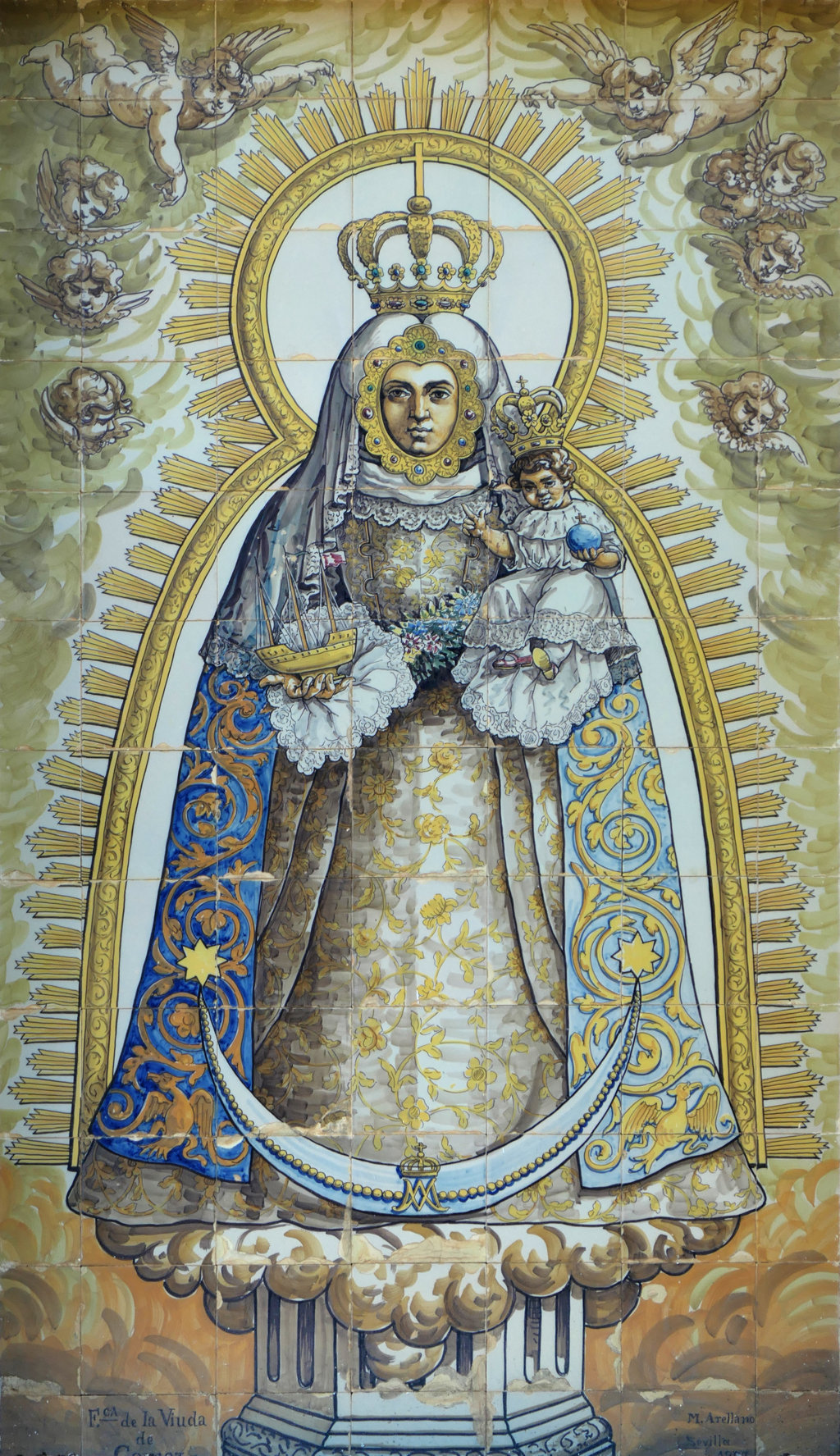 01243. Retablo cerámico. Virgen de Consolación. Santuario de Nuestra Señora de Consolación. Utrera. Sevilla.