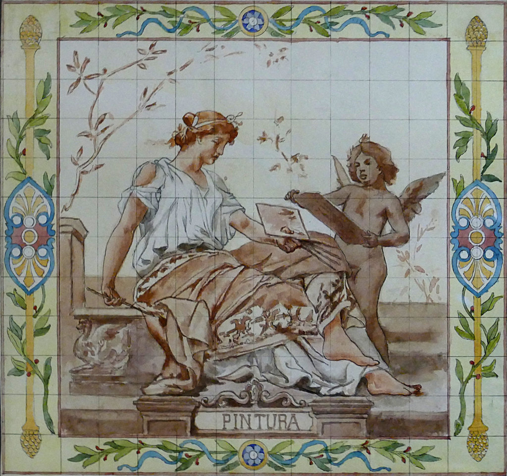 01259. Diseño. Proyecto. Alegoría de “La Pintura”. ¿Ministerio de Fomento en Madrid?. Museo Zuloaga. Segovia.