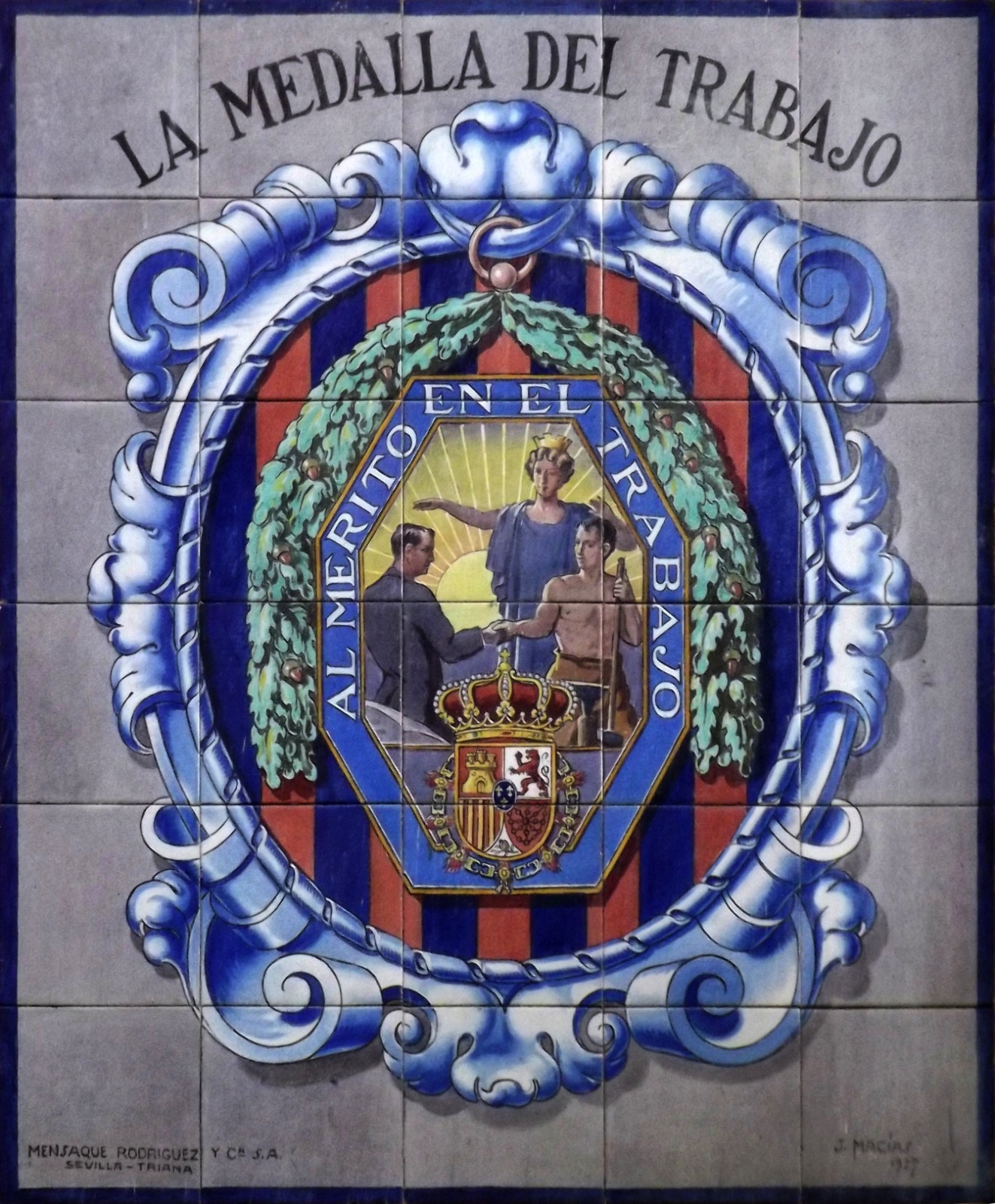 01403. Panel conmemorativo. Concesión de la Medalla al Mérito en el Trabajo al Horno de San Buenaventura. Sevilla.