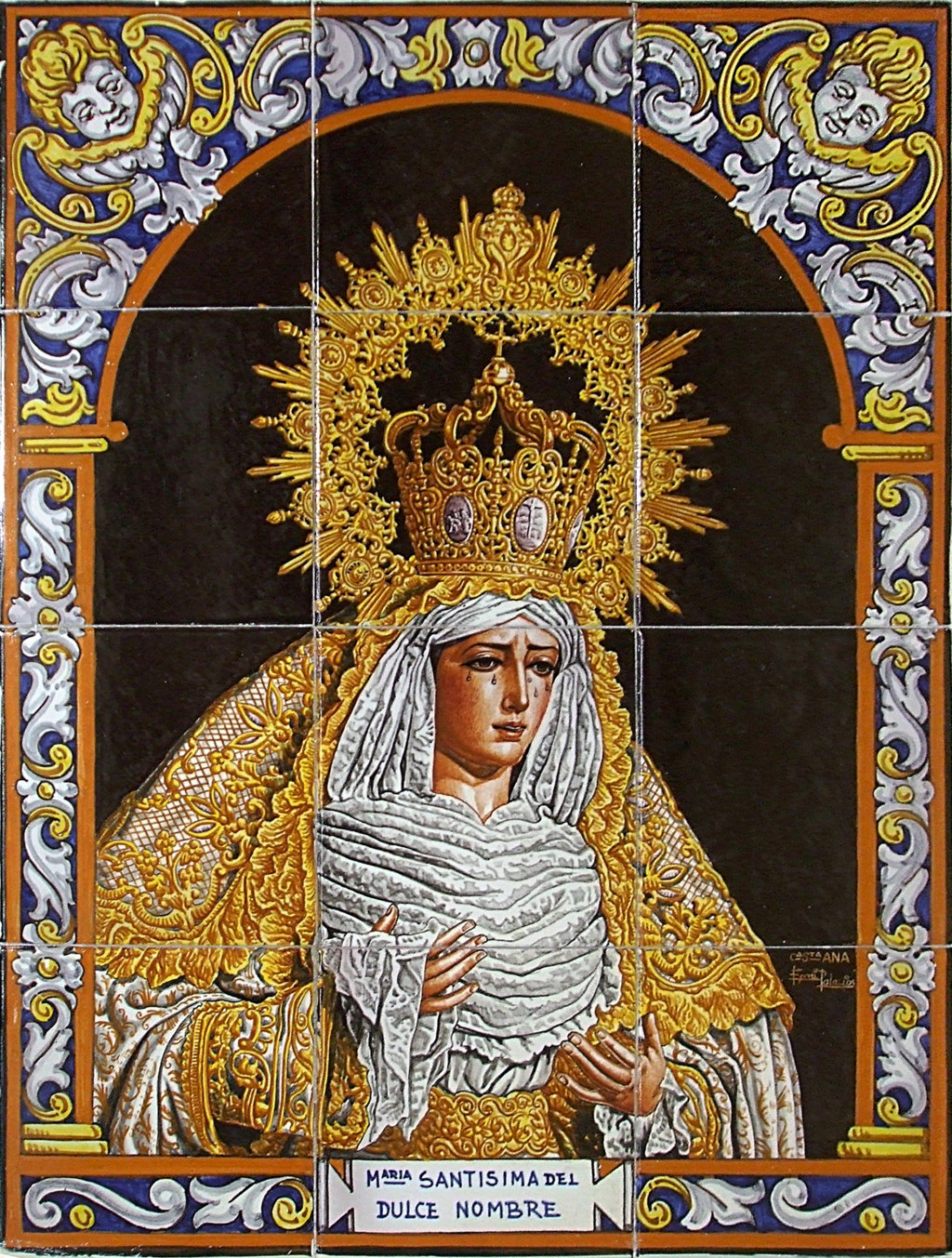 01547. Retablo cerámico. Virgen del Dulce Nombre. Sevilla.
