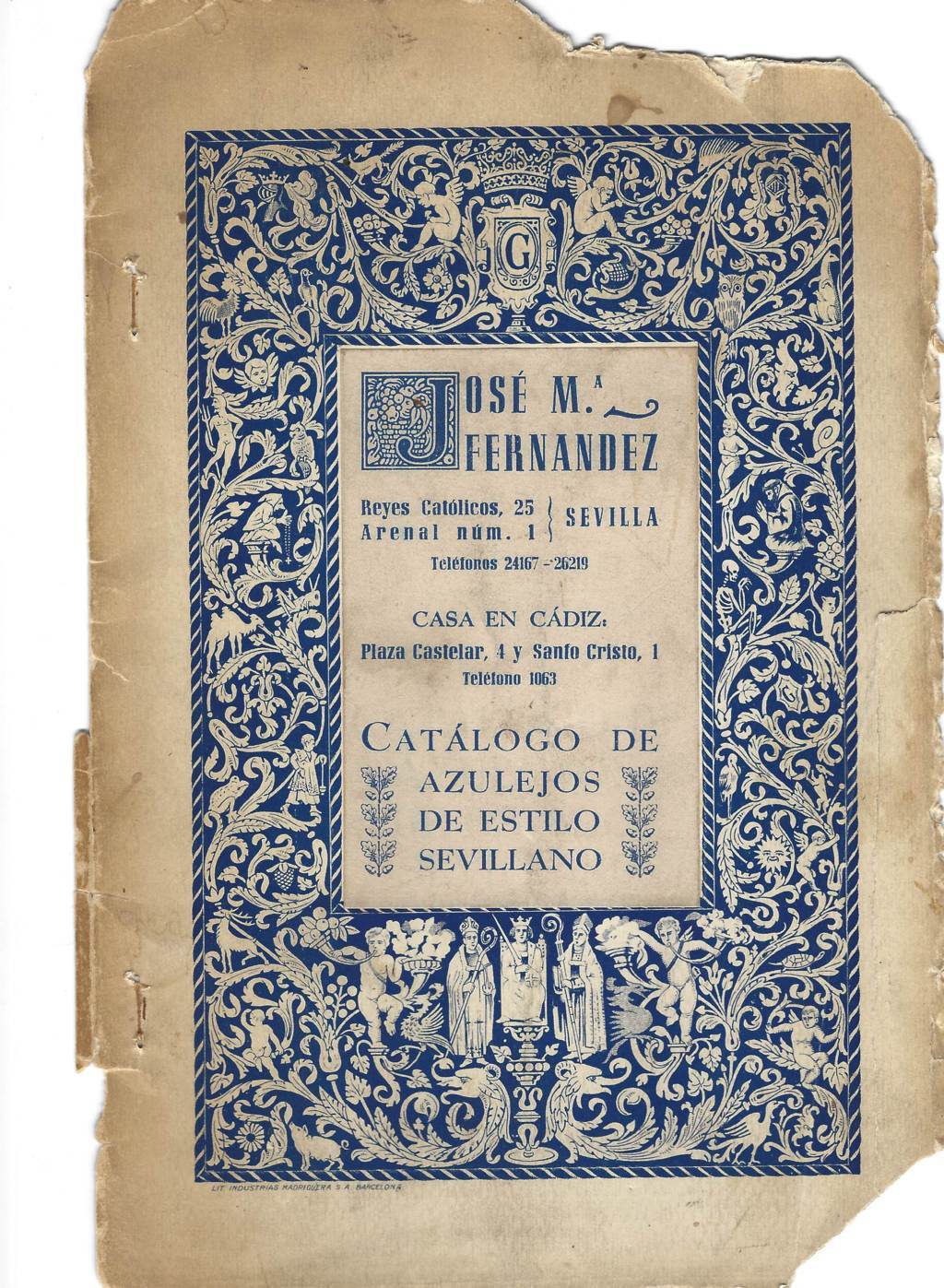 01551. Diseño. Catálogo. Zócalos. Casa González (José María Fernández). Sevilla.