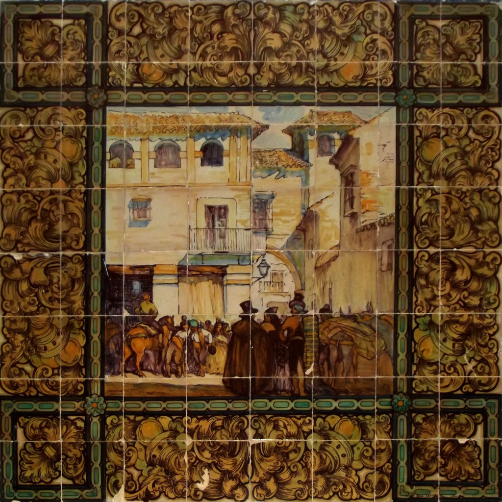 01566. Panel con escena urbana. Sevilla.