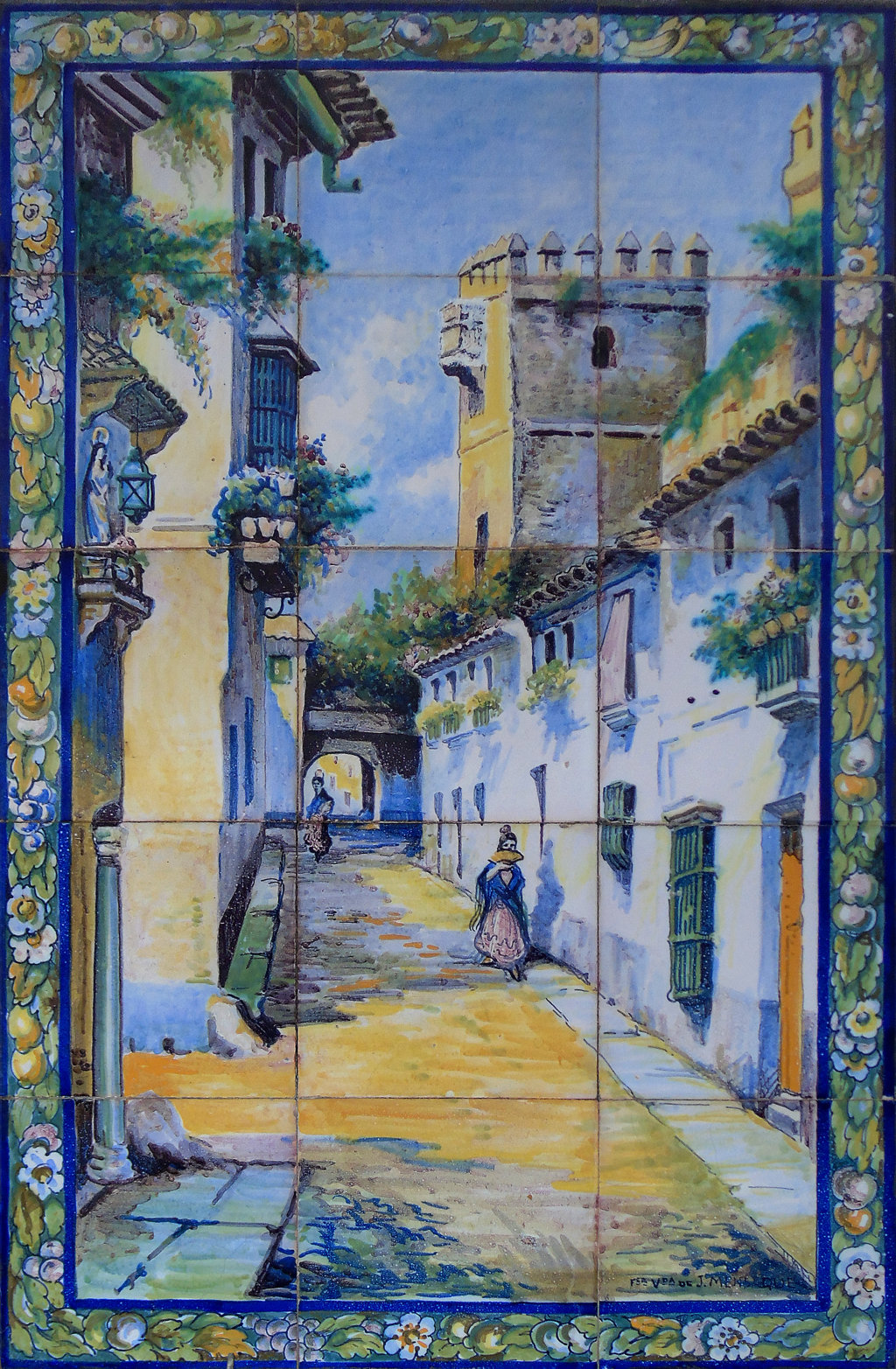 01636. Panel con paisaje urbano. Mesón Don Raimundo. Sevilla.
