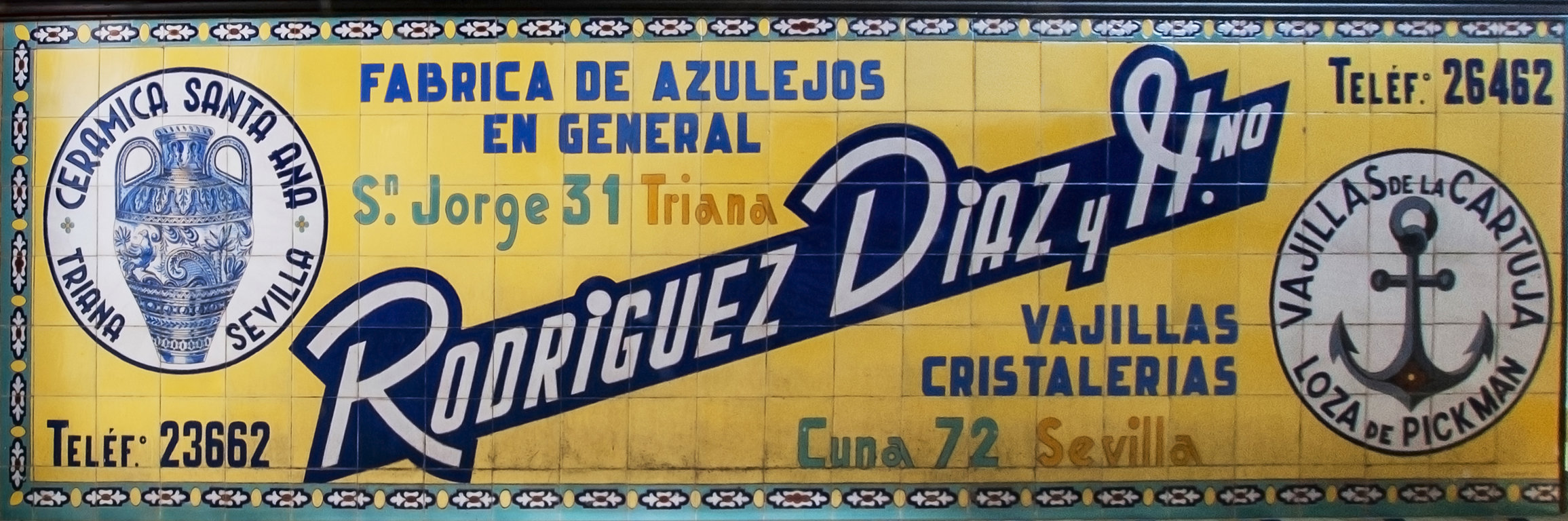 01648. Panel publicitario. Rodríguez Díaz y Hermano. Utrera. Sevilla.