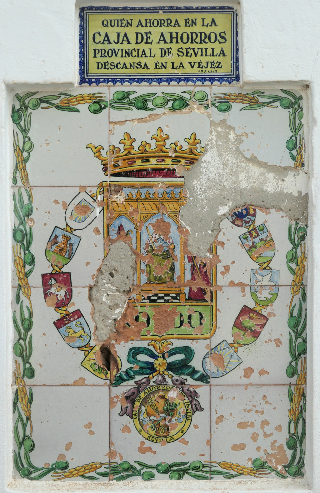 01695. Panel publicitario. Caja de Ahorros Provincial de Sevilla. Lebrija. Sevilla.