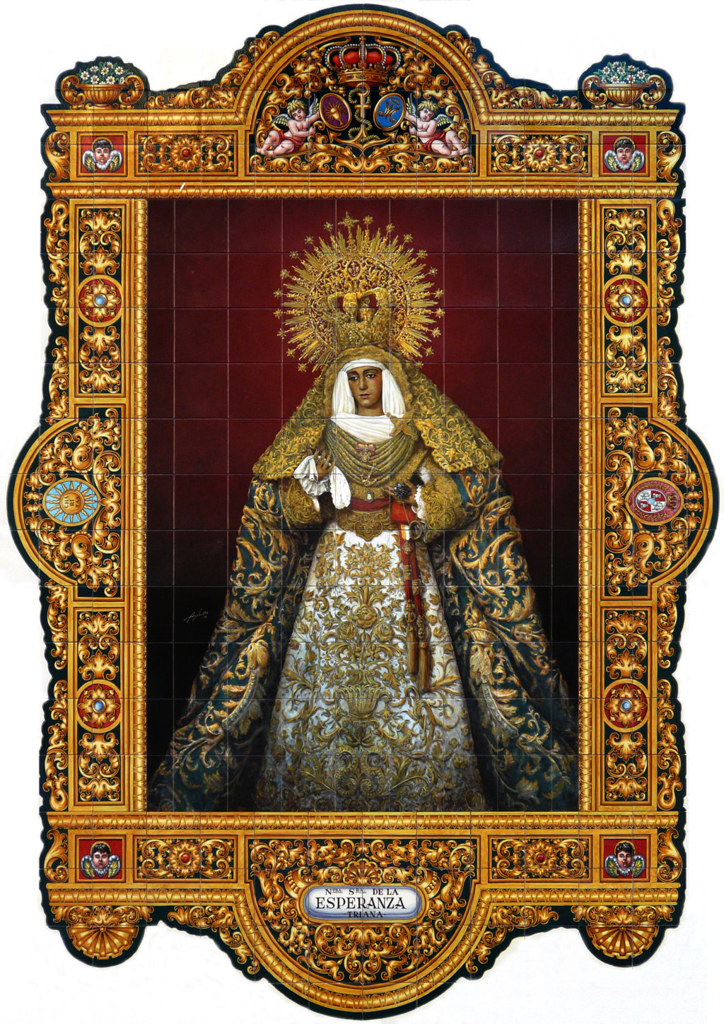 01710. Retablo cerámico. Virgen de la Esperanza de Triana. Sevilla.