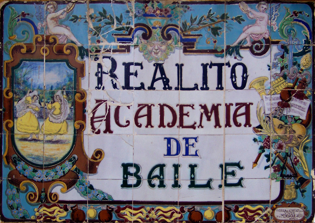 01732. Panel publicitario. Academia de baile Realito. Sevilla.