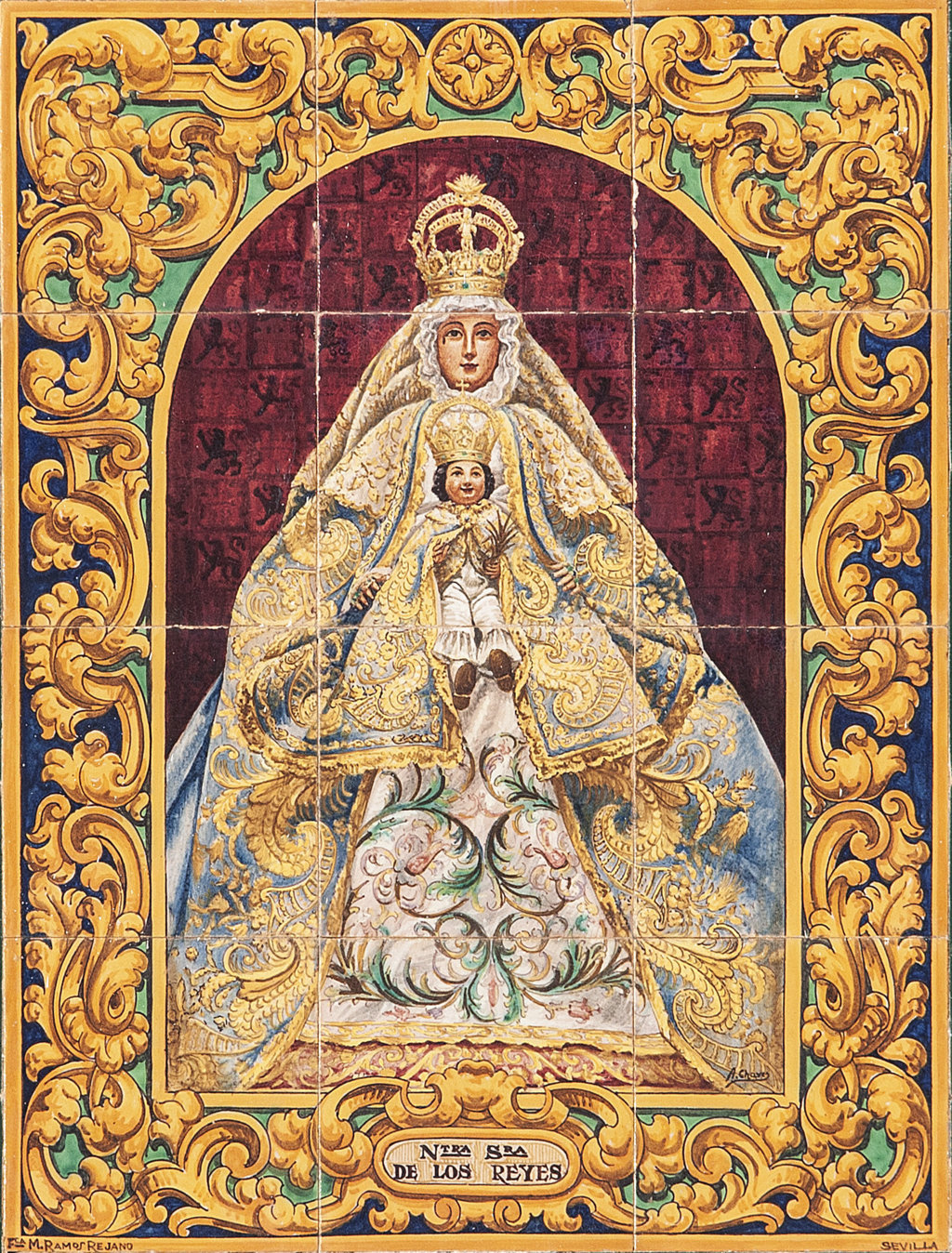 01742. Retablo cerámico. Virgen de los Reyes. Sevilla.