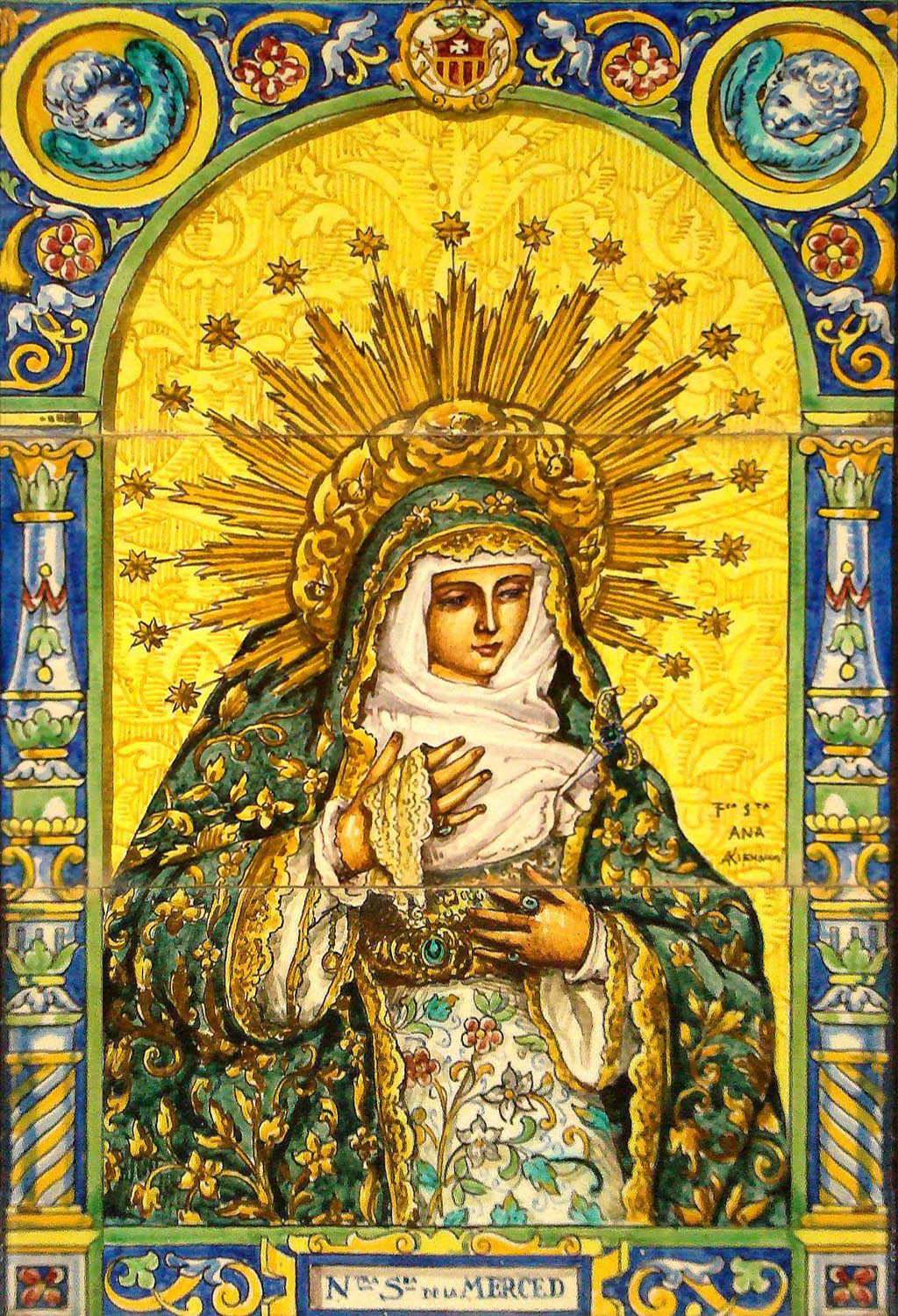 01765. Retablo cerámico. Virgen de la Merced. Sevilla.