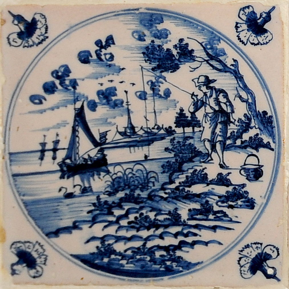 01879. Azulejo en revestimiento de armario. Paisajes. Museo de la Casa de la Contaduría. Cádiz