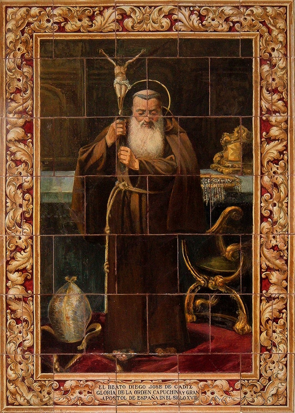 01904. Retablo cerámico. Beato Diego José de Cádiz. Convento de Capuchinos. Sevilla.