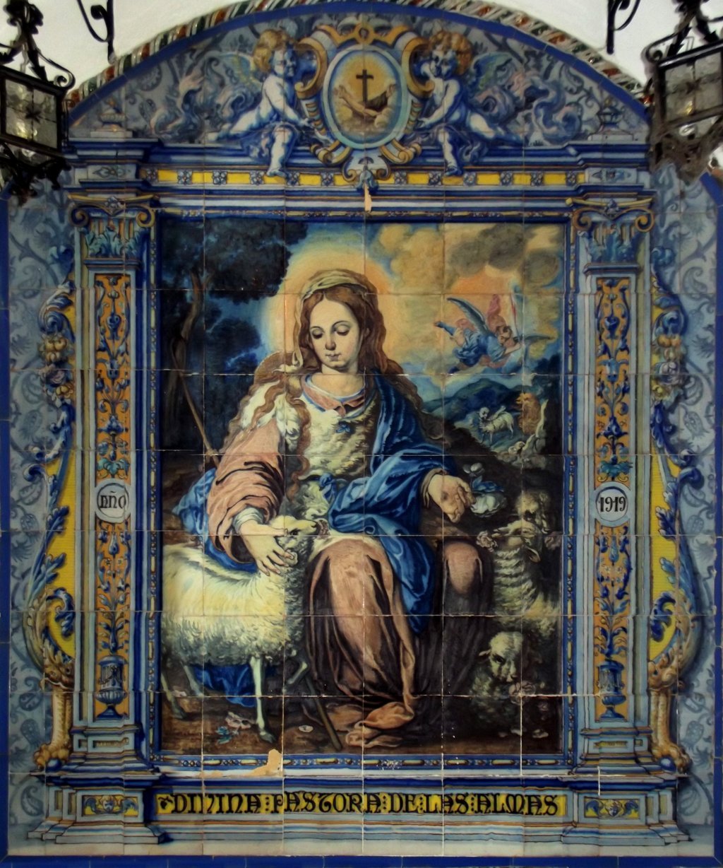 01917. Retablo cerámico. Divina Pastora de las Almas. Convento de Capuchinos. Sevilla.