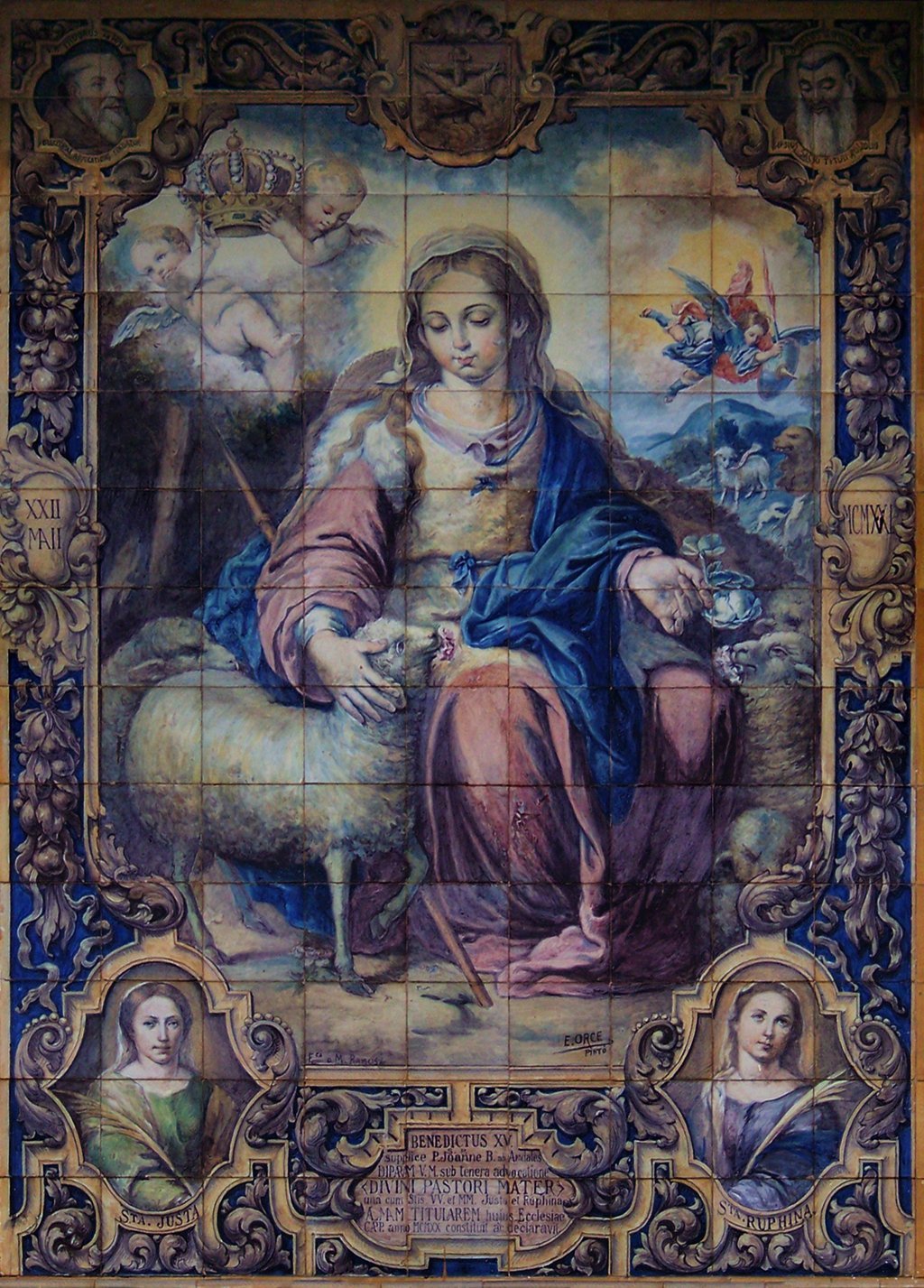 01918. Retablo cerámico. Divina Pastora de las Almas. Convento de Capuchinos. Sevilla.