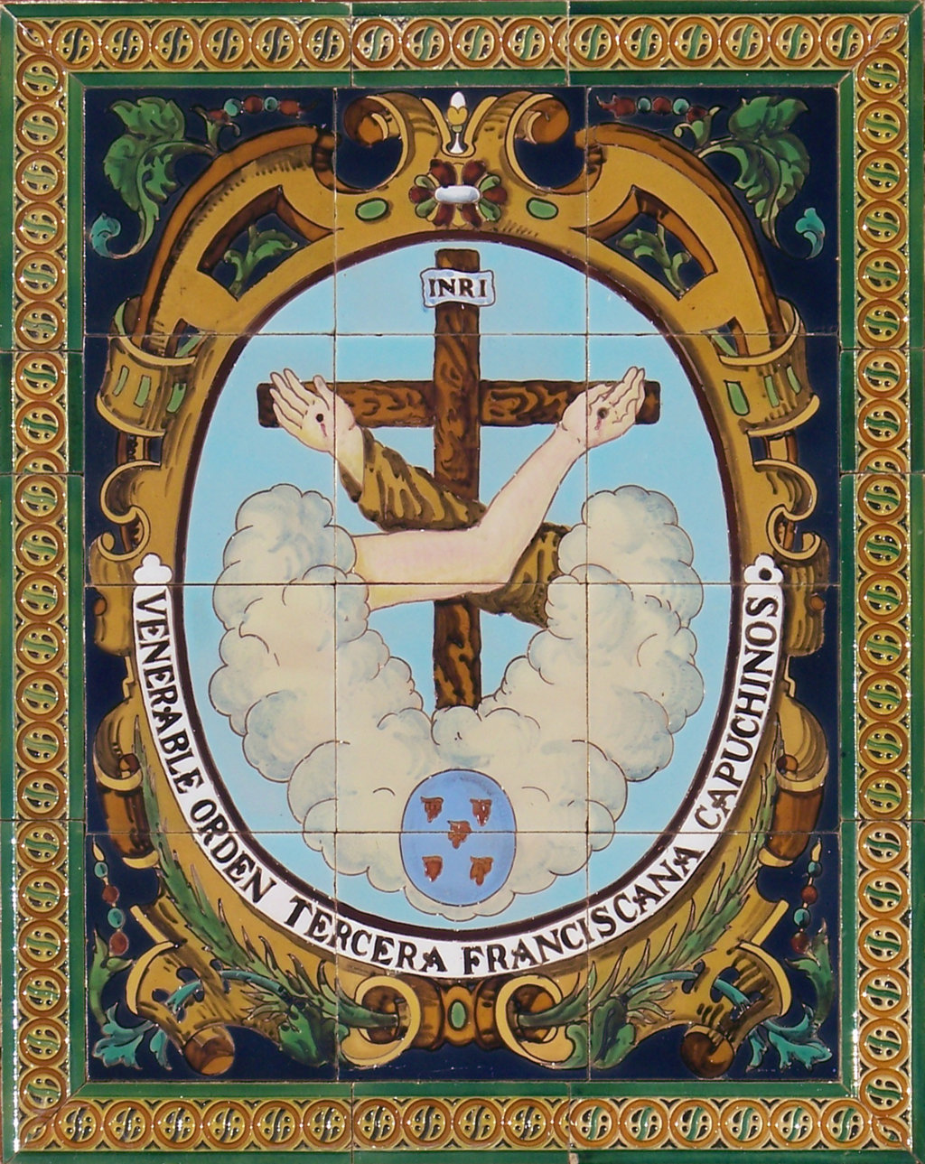 01929. Panel con heráldica franciscana. Convento de Capuchinos. Sevilla.